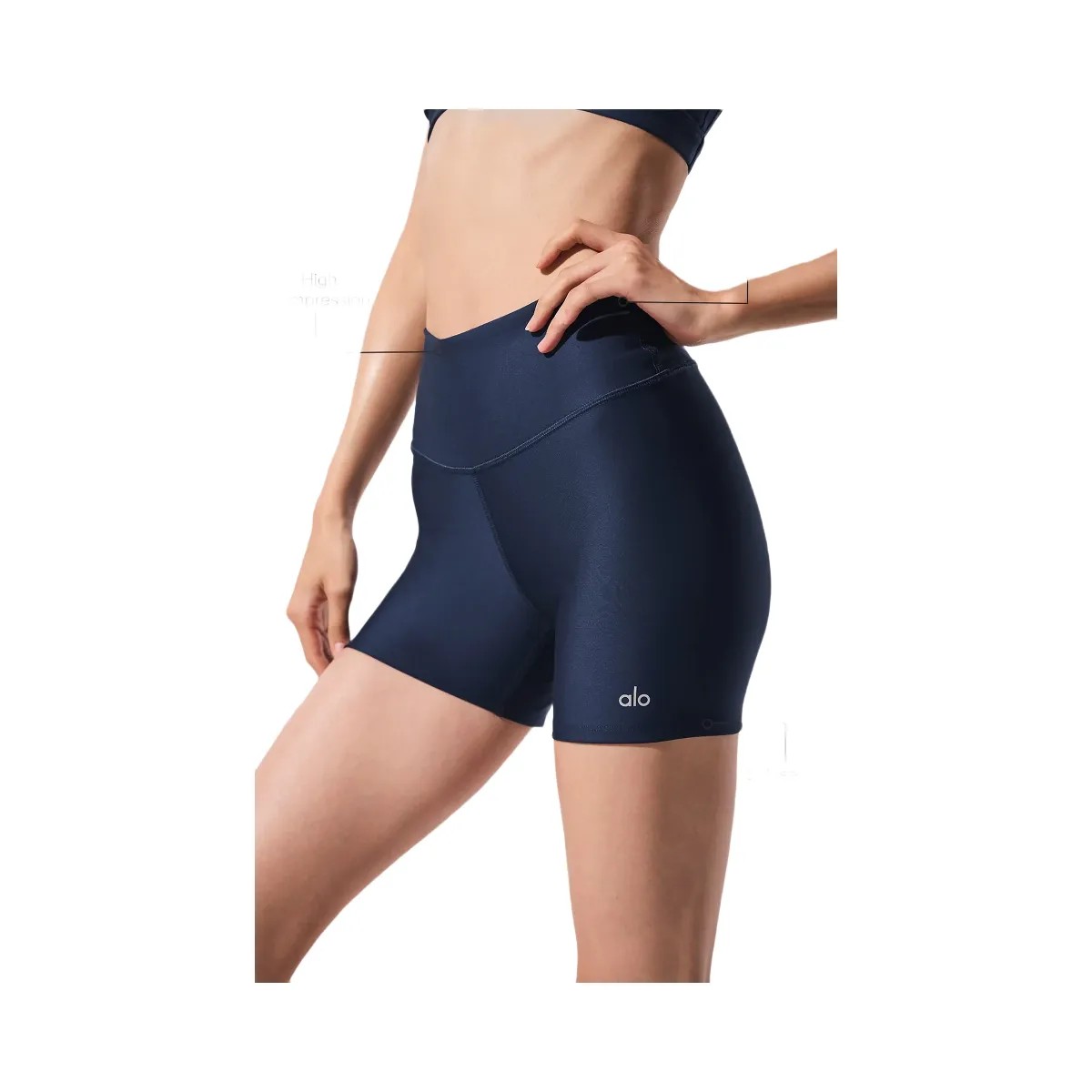 Alo Women's 5" Airlift Energy Short - Navy - HypeFly India View 2
