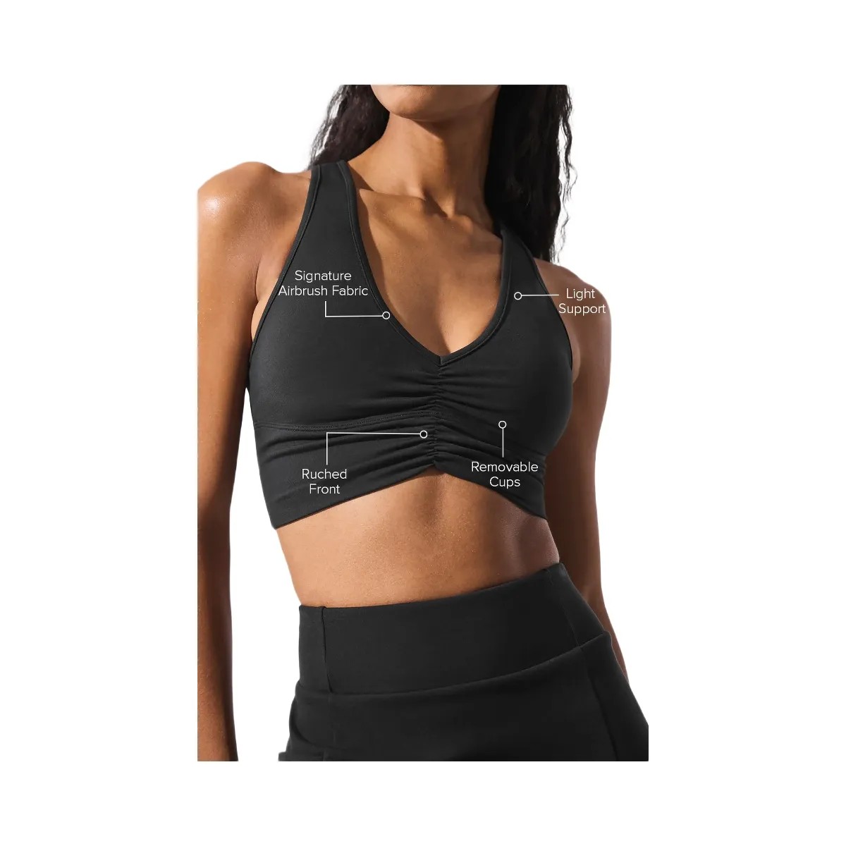 Alo Women's Wild Thing Bra - Black - HypeFly India View 3