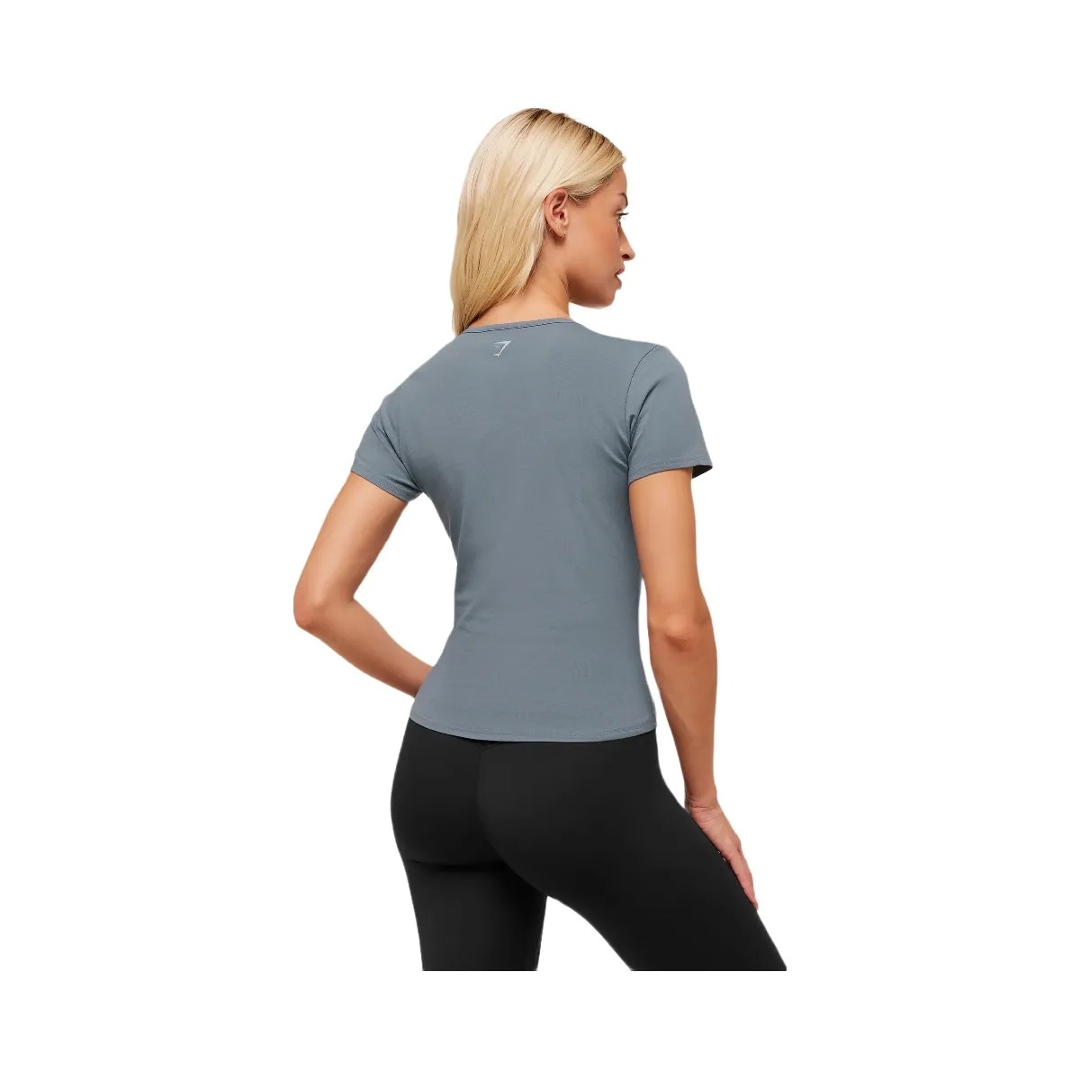Gymshark Embroidered Logo Crop Top - Iron Blue - HypeFly India View 2