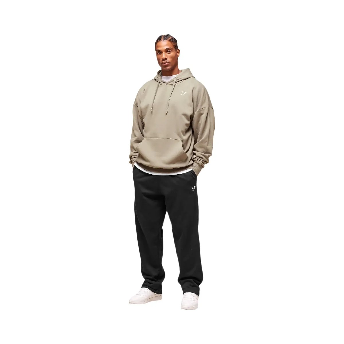 Gymshark Crest Oversized Hoodie - Linen Brown - HypeFly India View 5