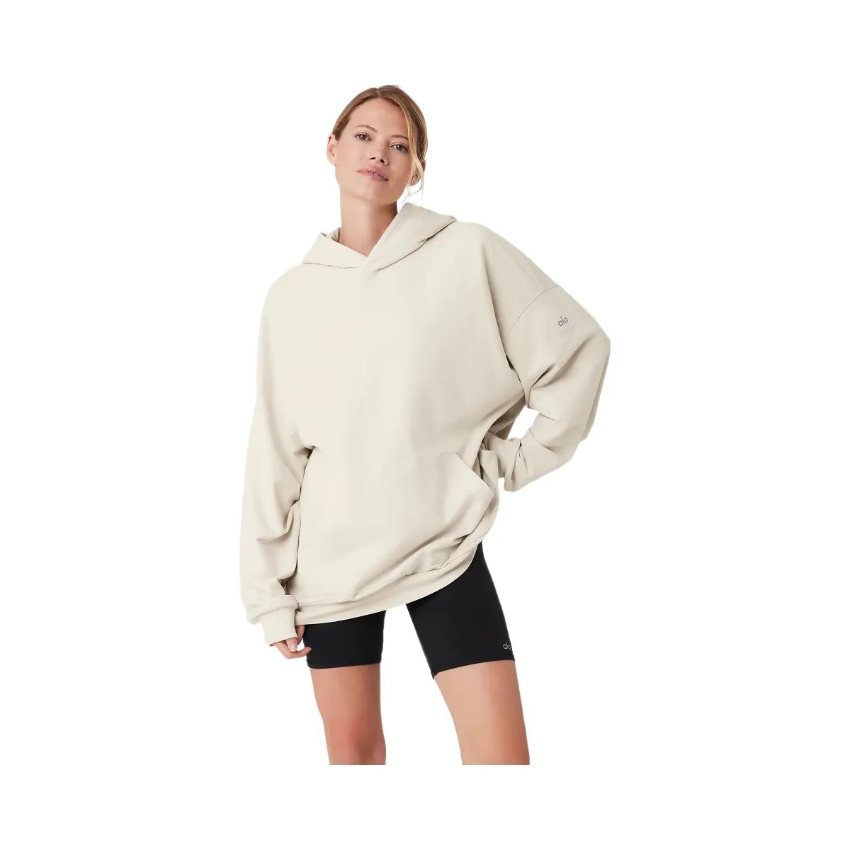 Alo Women's Double Take Hoodie - Bone - HypeFly India View 1