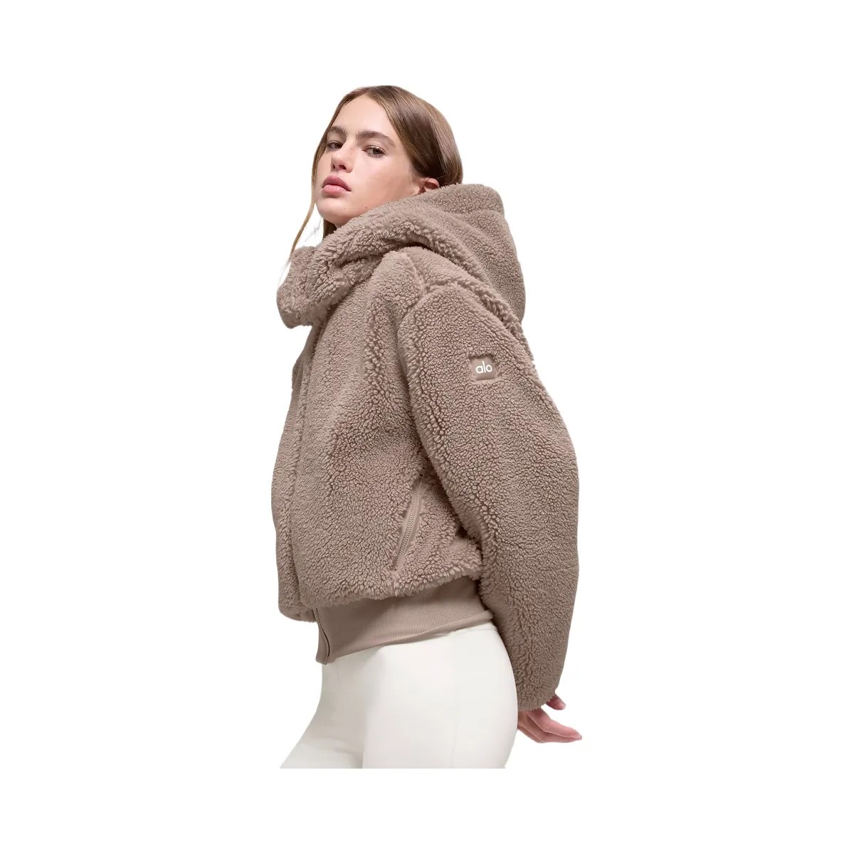 Alo Women's Foxy Sherpa Jacket - Chai Latte - HypeFly India View 2