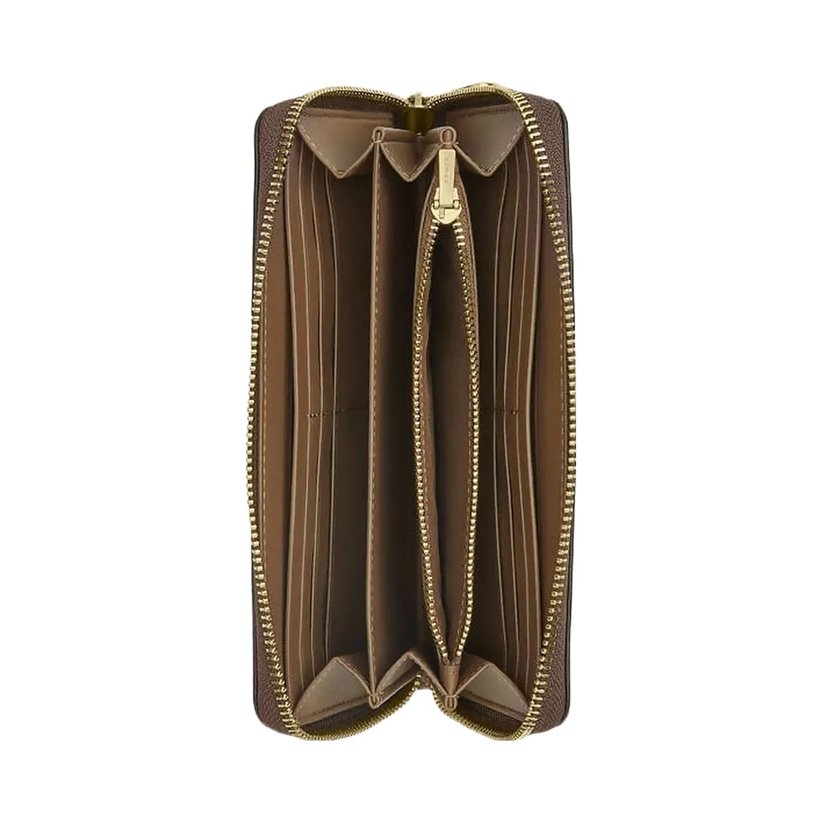 Coach Long Zip Around Wallet Pebbled Leather-Gold-Dark Stone - HypeFly India View 1