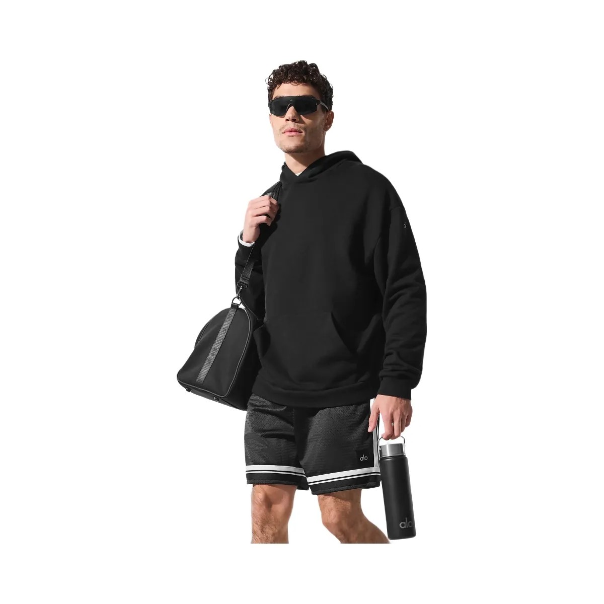 Alo Men's Chill Hoodie - Black - HypeFly India View 4