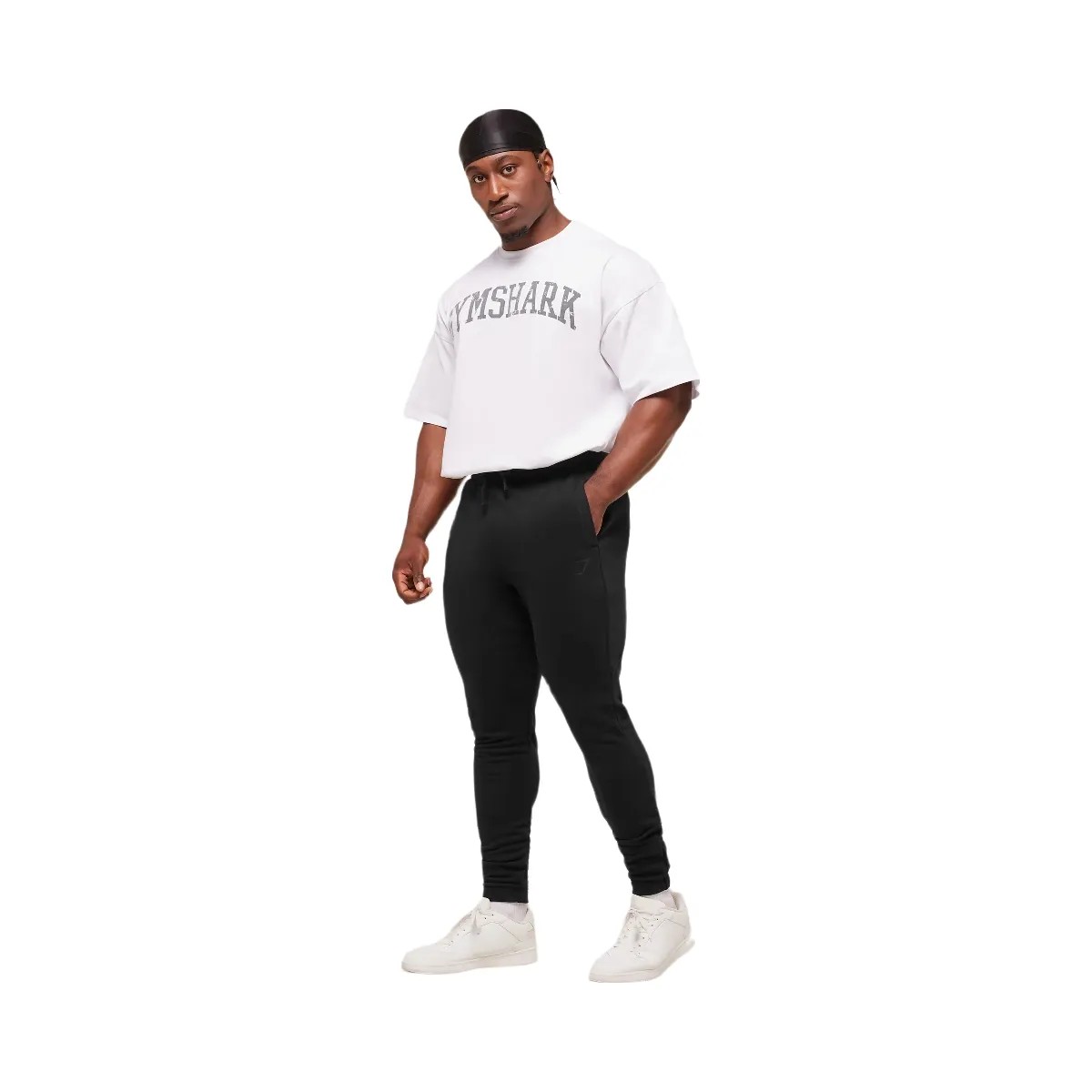 Gymshark Power Wordmark Jogger - Black/Asphalt Grey - HypeFly India View 2