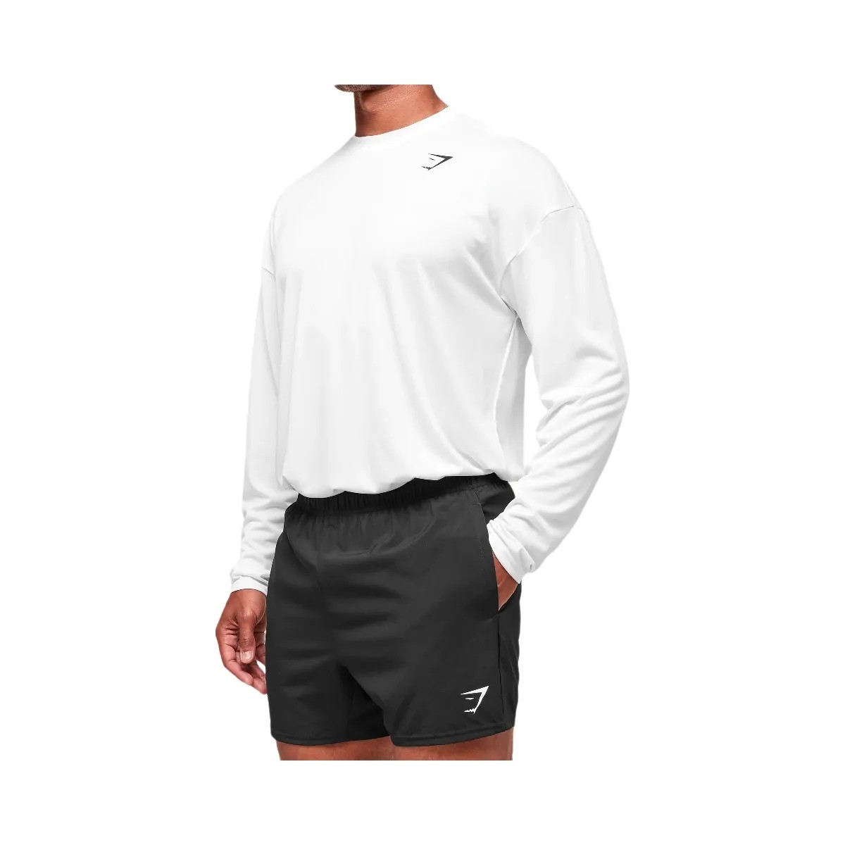 Gymshark Arrival Oversized Long Sleeve T-Shirt - White - HypeFly India View 5