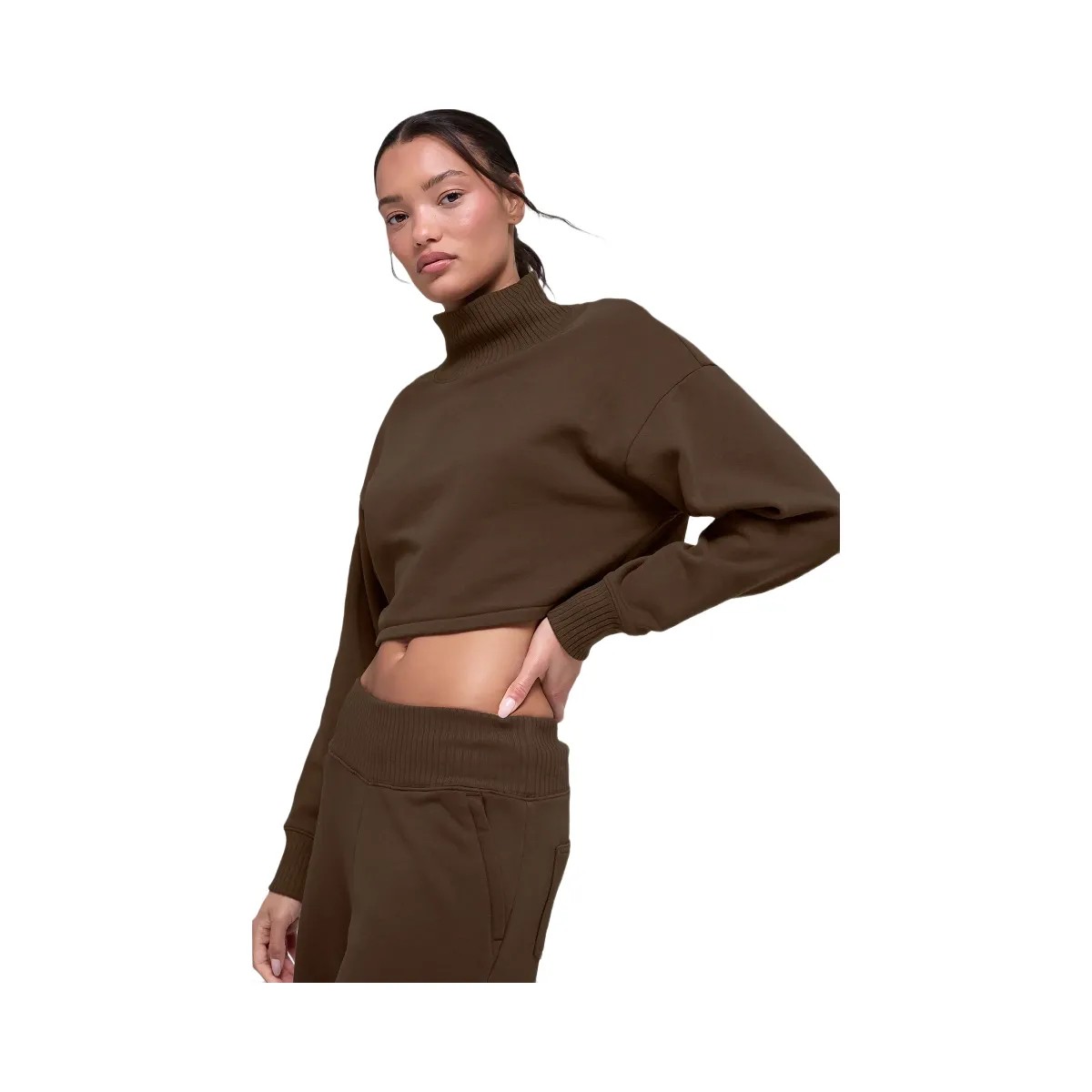 Alo Women's Cropped Serenity Coverup - Espresso - HypeFly India View 1