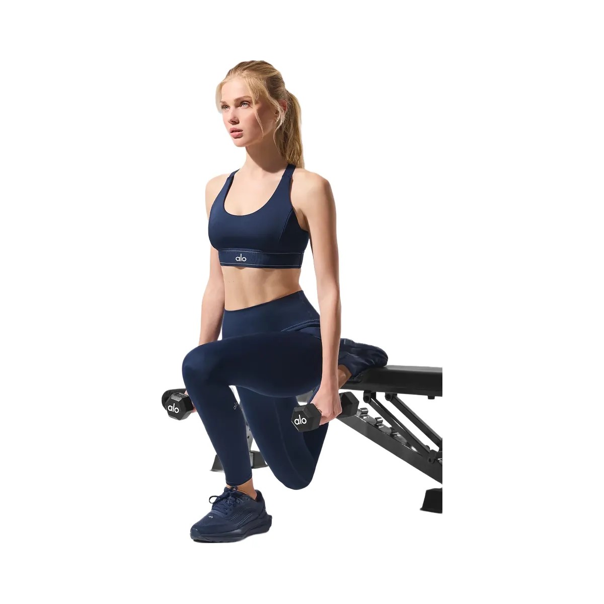 Alo Women's Airlift Suit Up Bra - Navy/Navy - HypeFly India View 3