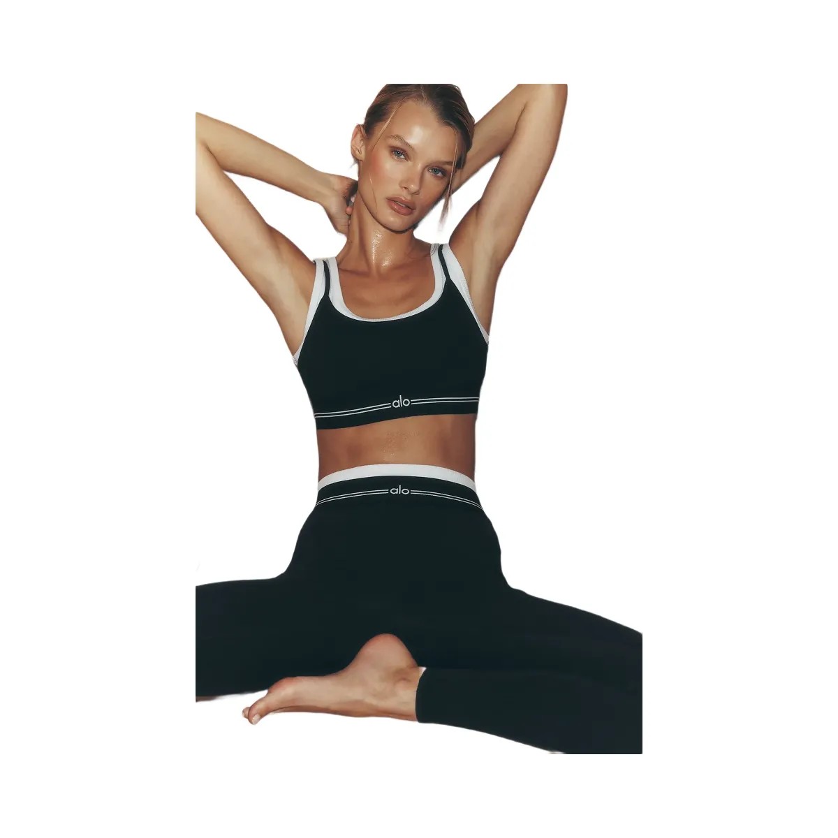 Alo Women's Airbrush Better Together Bra - Black/White - HypeFly India View 6