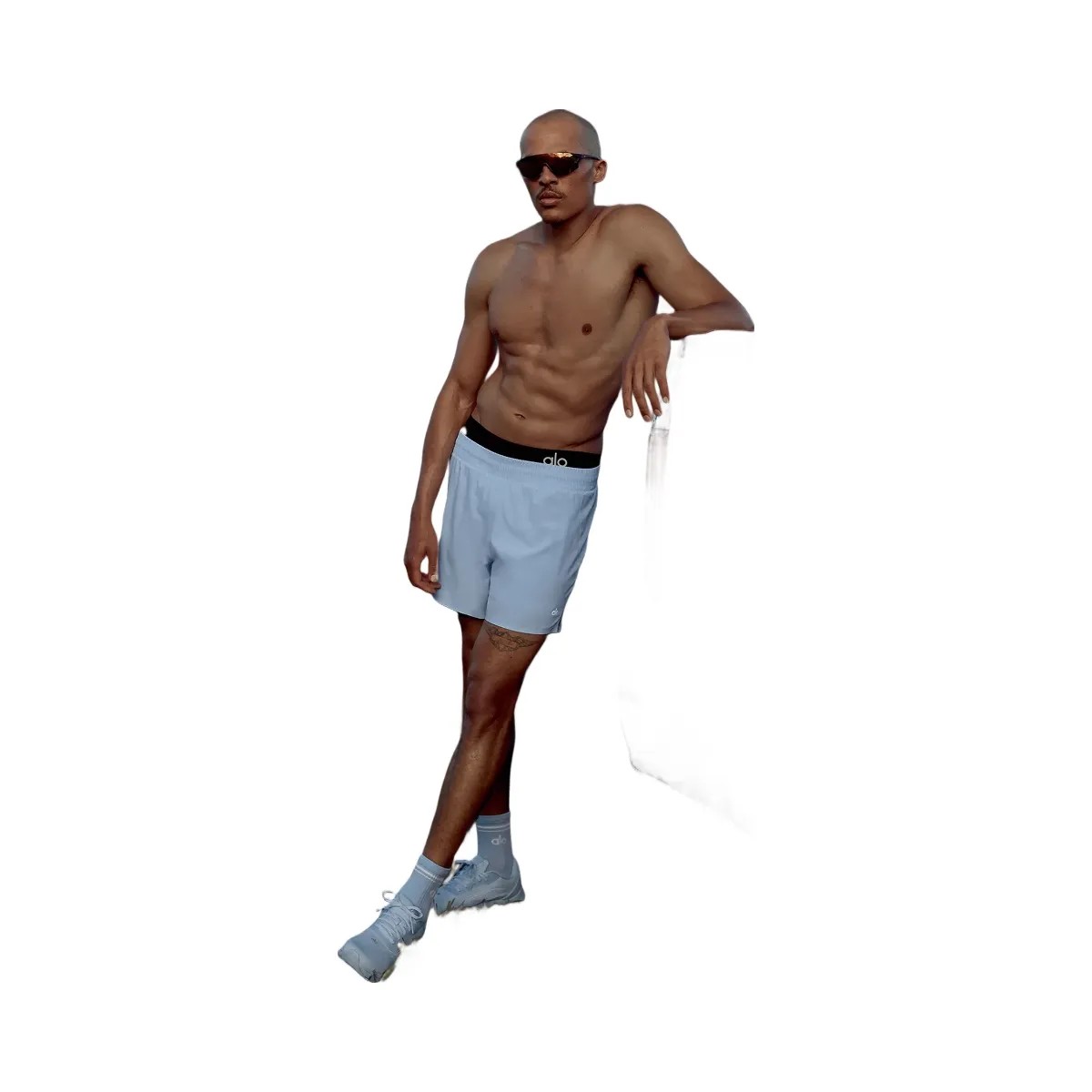 Alo Men's 5" Adapt Running Short - Seashell Blue - HypeFly India View 5