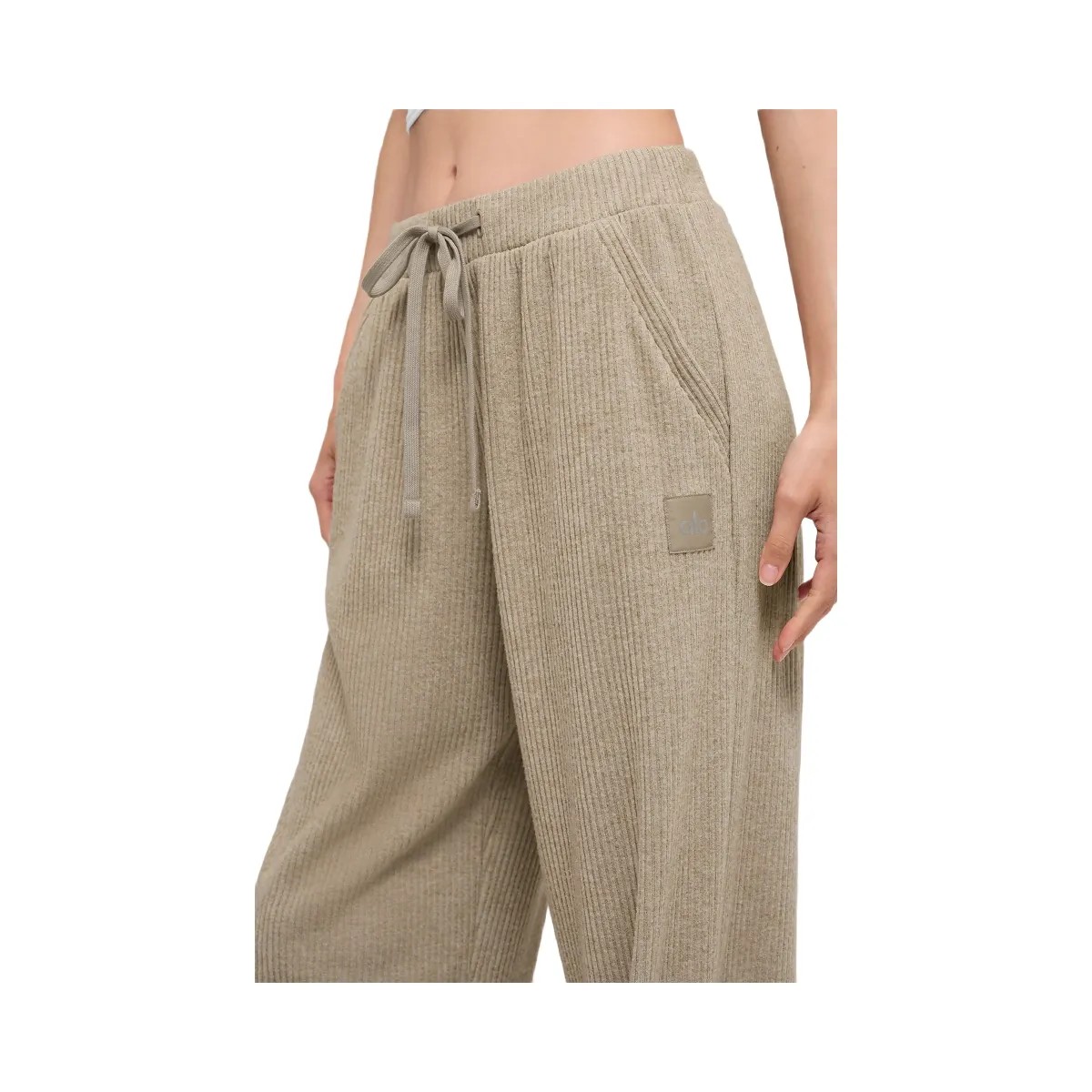 Alo Women's Muse Wide Leg Pant - Gravel Heather - HypeFly India View 3