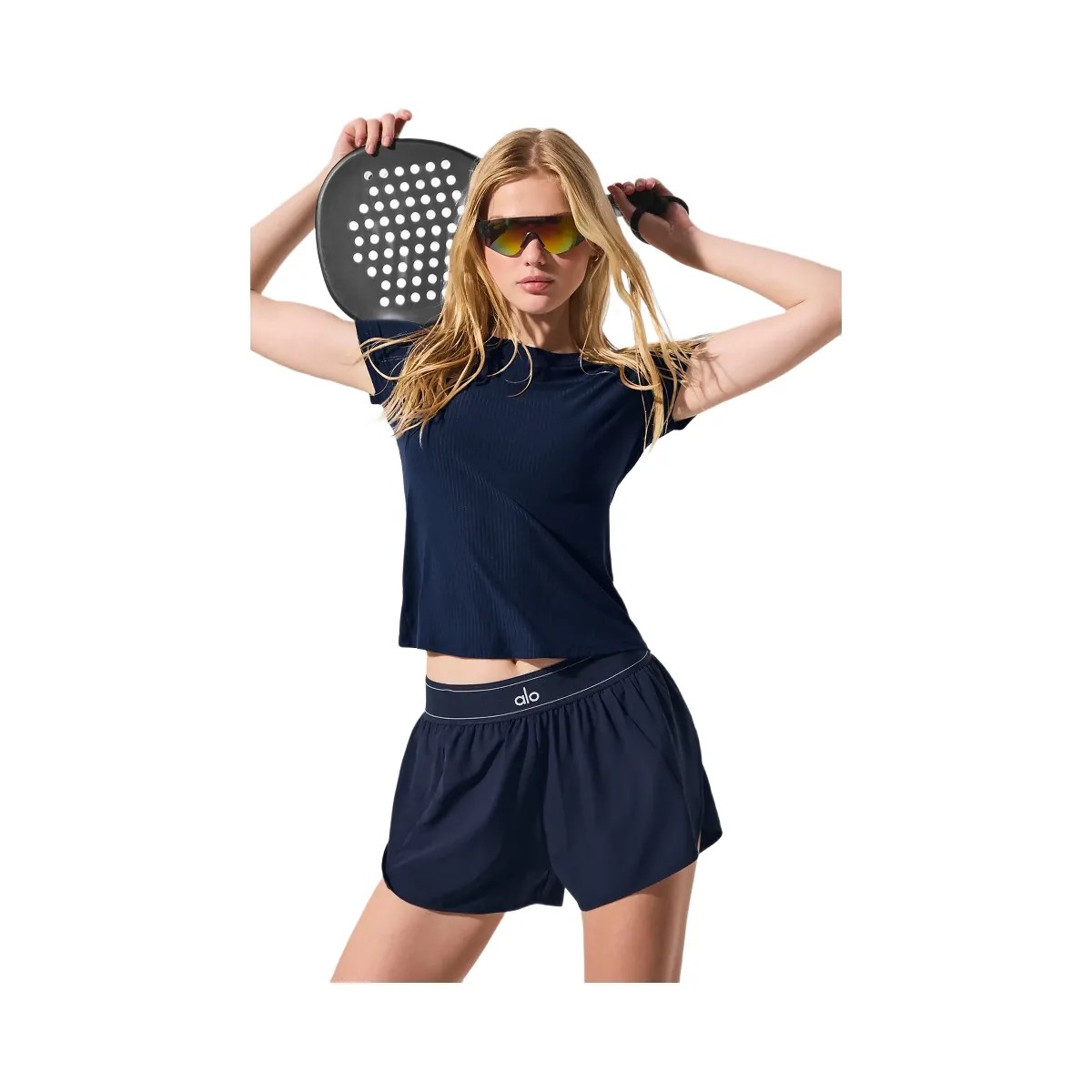 Alo Women's Match Point Short - Navy - HypeFly India View 4