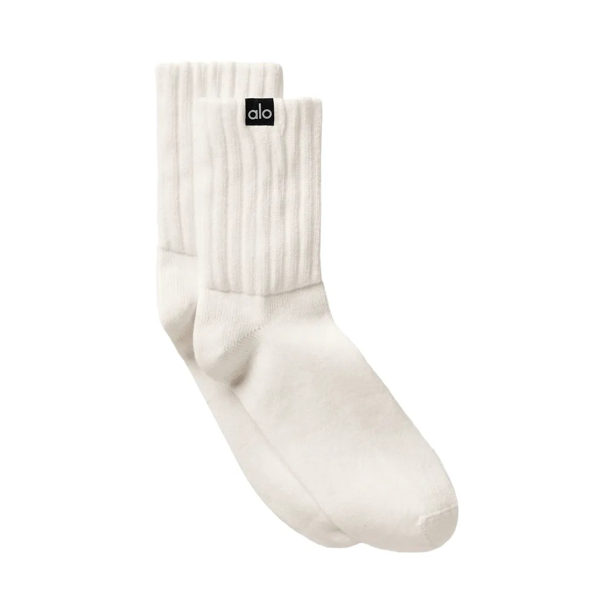 Alo Unisex Half-Crew Scrunch Sock - Ivory - HypeFly India View 1
