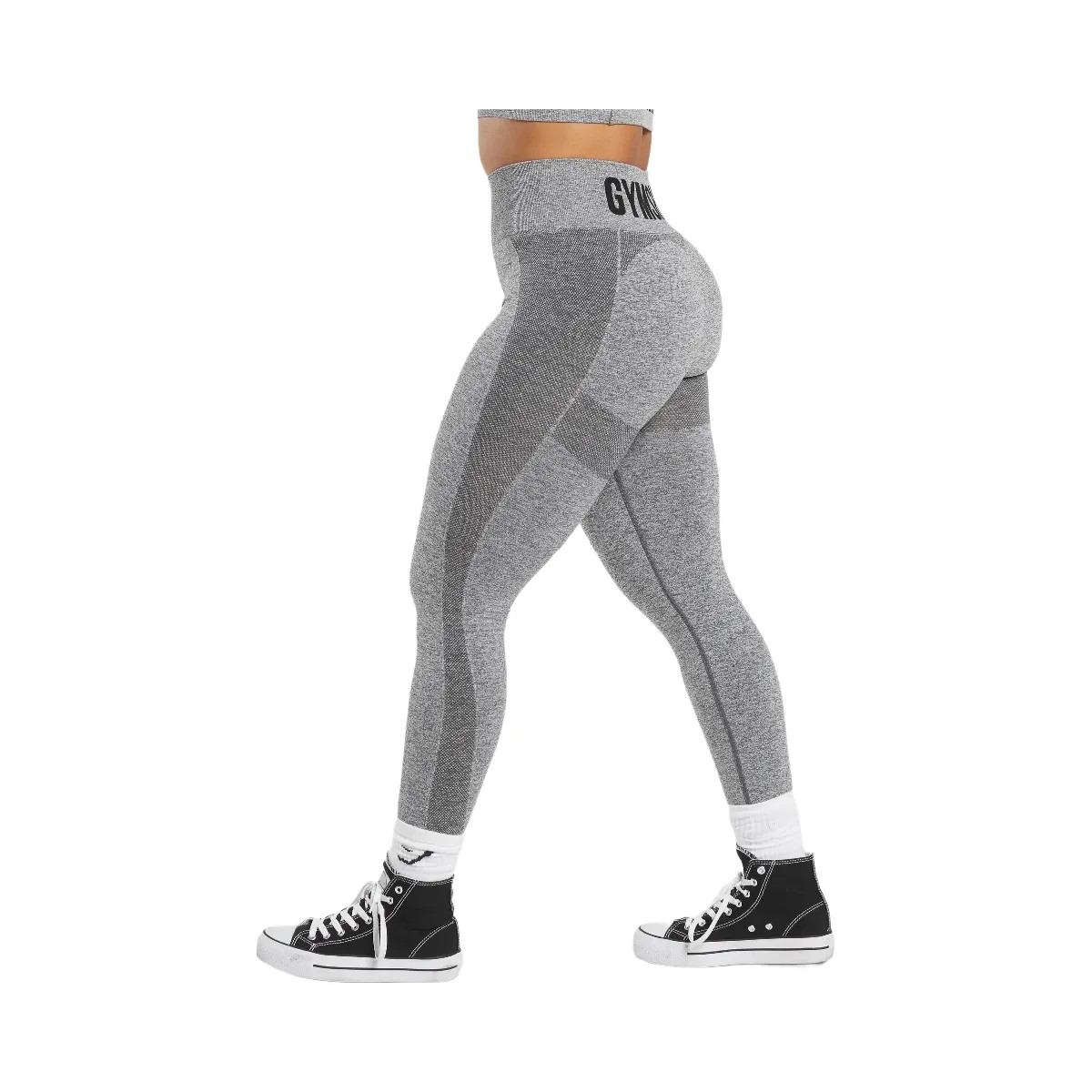 Gymshark Flex High Waisted Leggings - Charcoal Marl - HypeFly India View 3