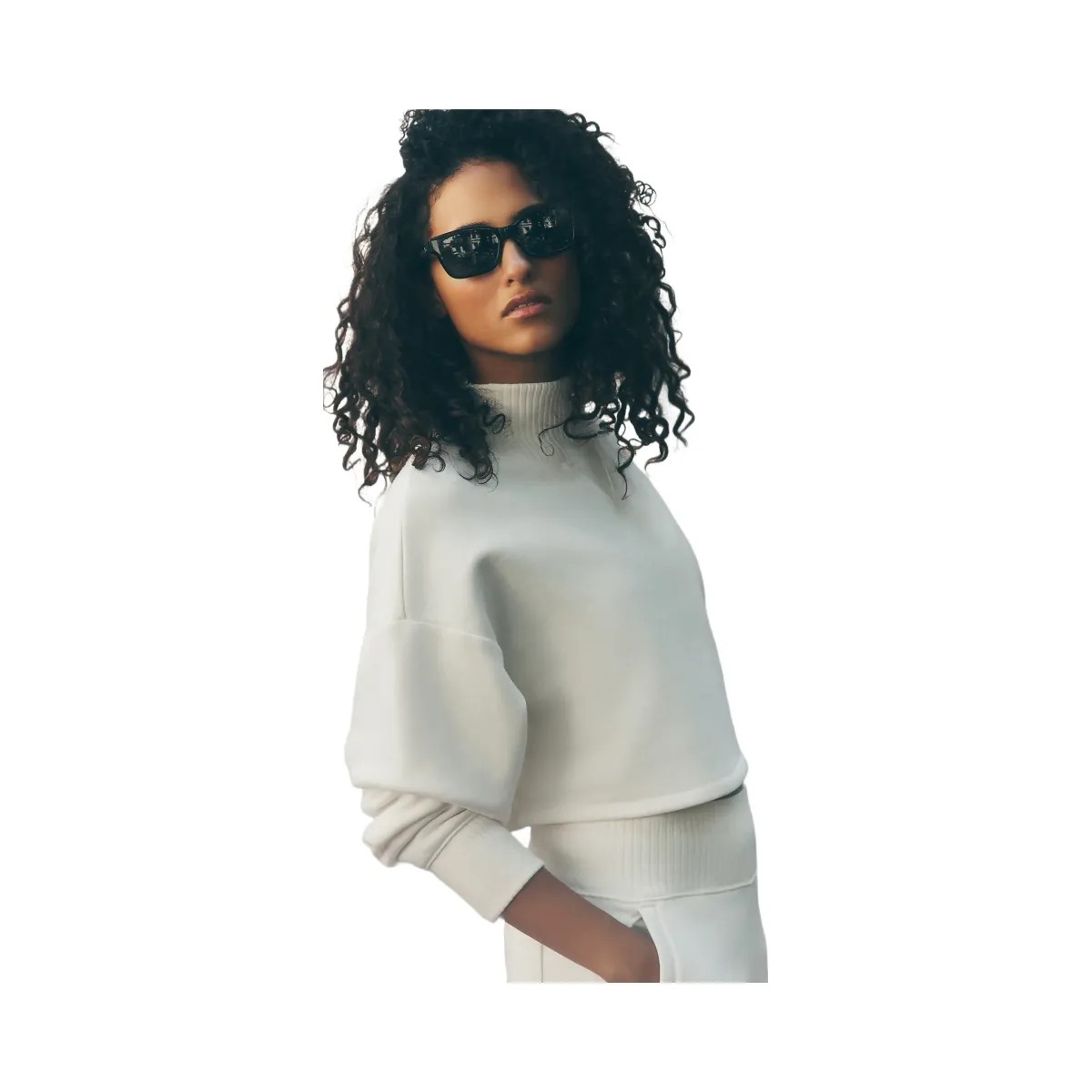 Alo Women's Cropped Serenity Coverup - Ivory - HypeFly India View 5