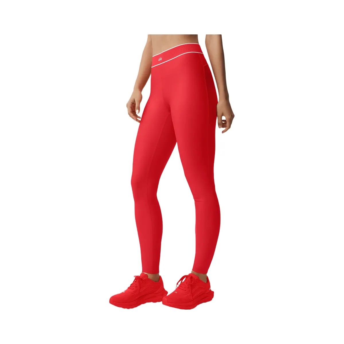 Alo Women's Airlift High-Waist Alignment Legging - Bright Red/White - HypeFly India View 2