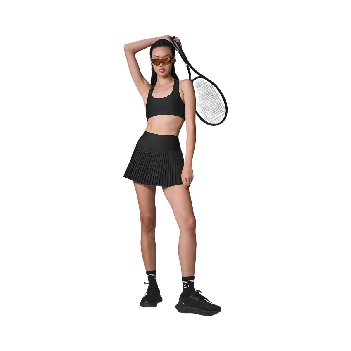 Alo Women's Grand Slam Tennis Skirt - Black - HypeFly India View 2
