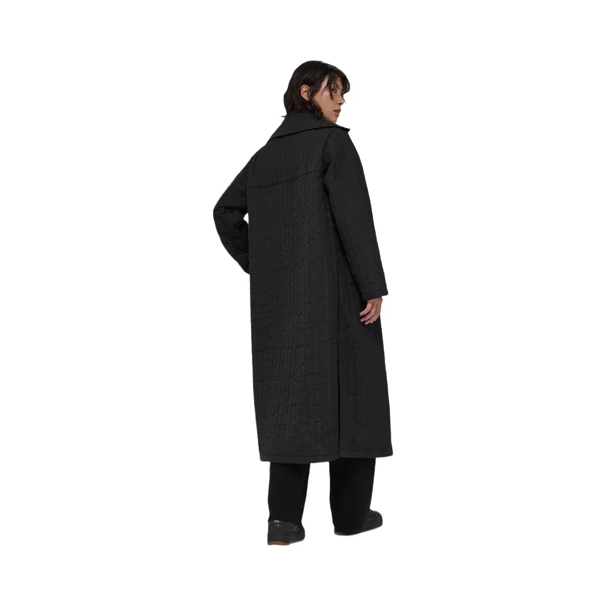 Alo Women's Quilted Skyline Long Coat - Black - HypeFly India View 4