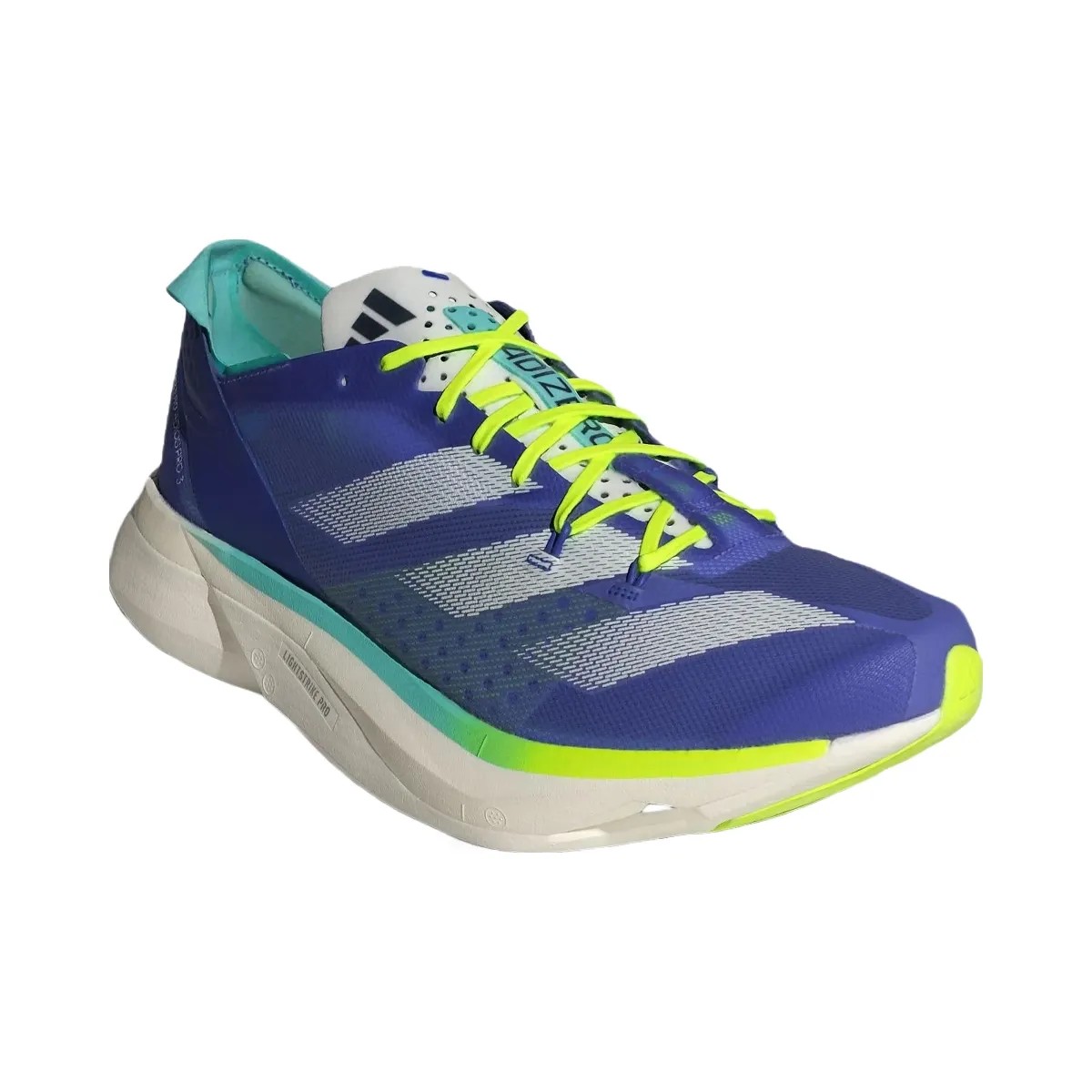 Adidas Adizero Adios Pro 3 Cobalt Blue Zero Metalic Lucid Lemon - HypeFly India View 3