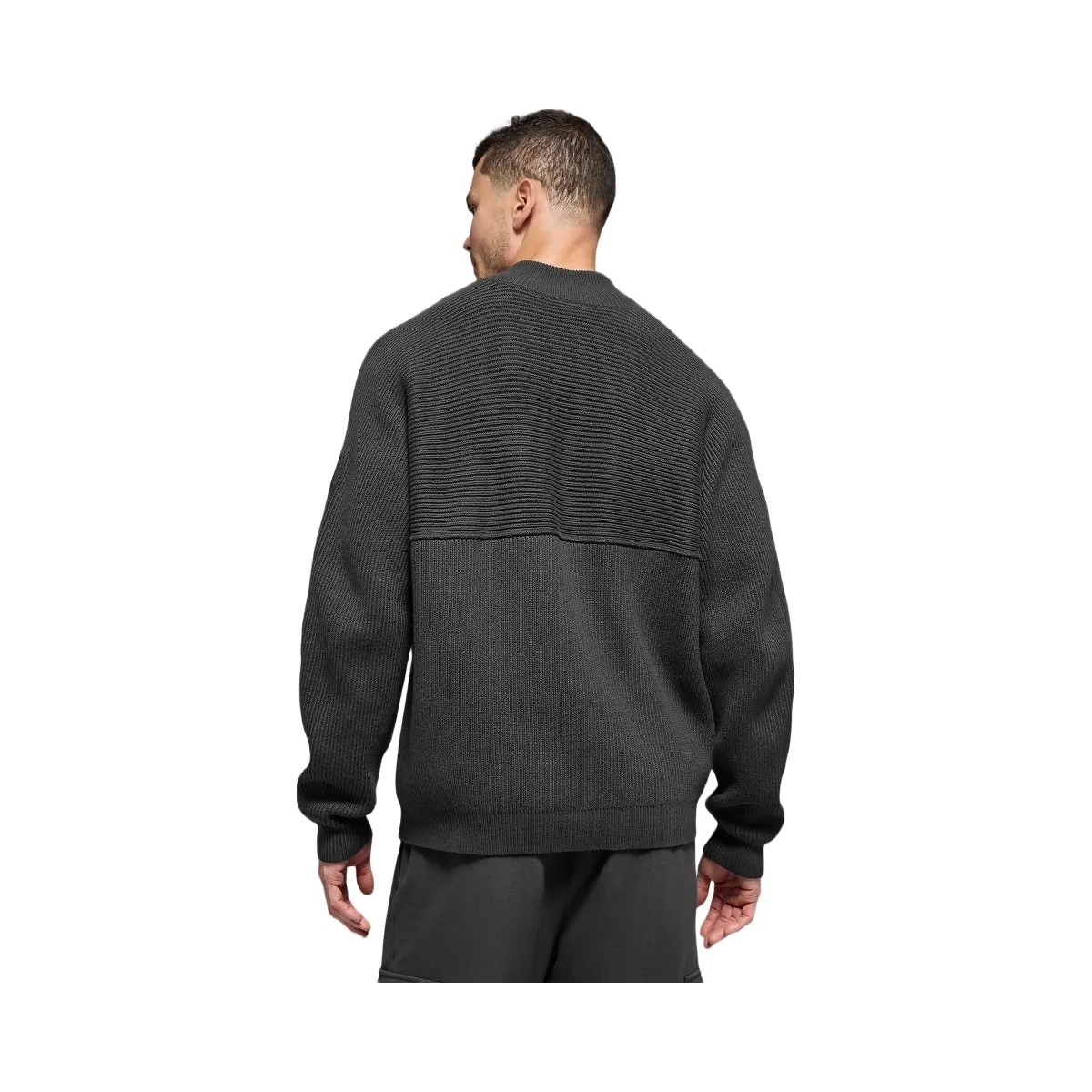 Alo Men's Domain Shift Rib Knit 1/4 Zip Sweater - Anthracite - HypeFly India View 4