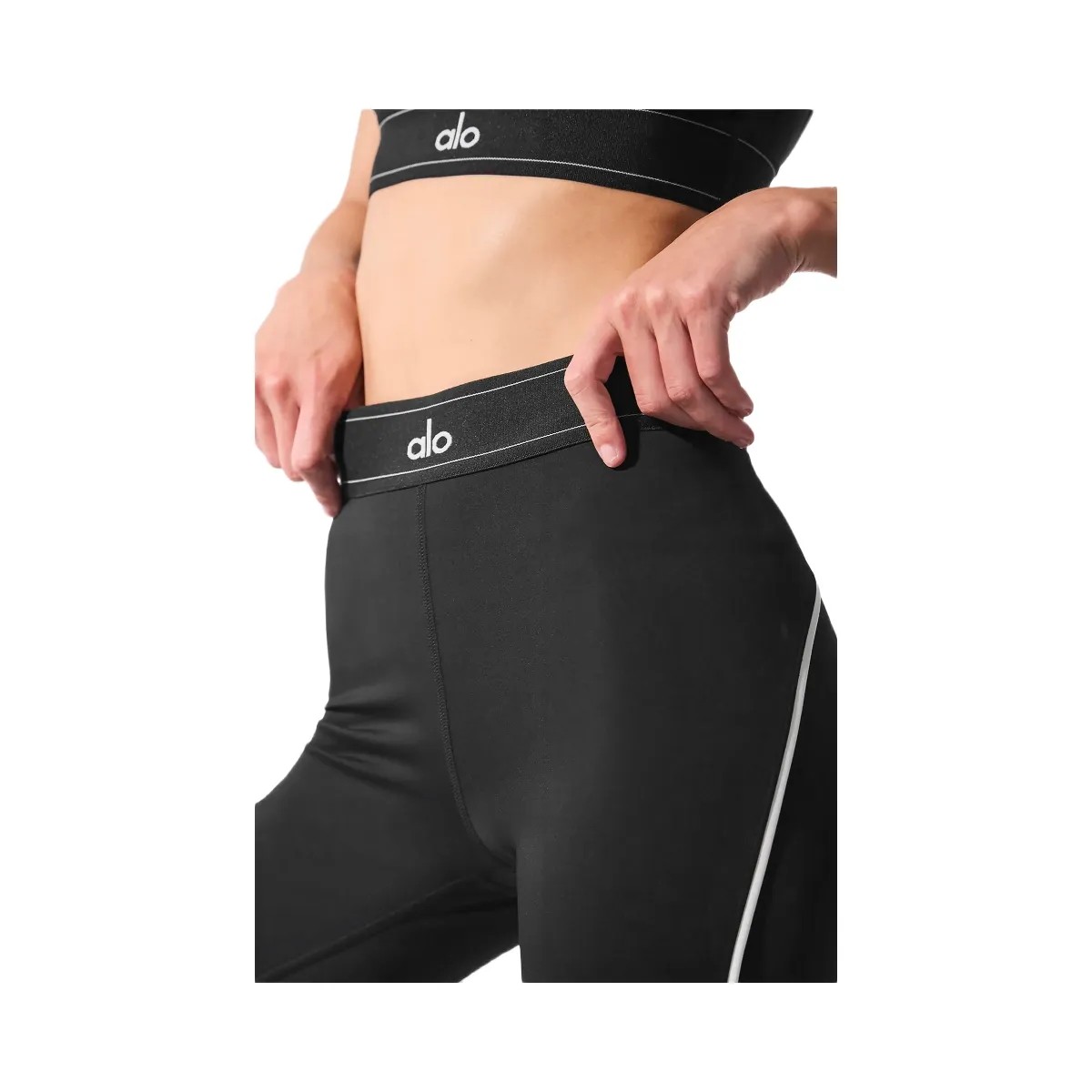 Alo Women's Airlift High-Waist Suit Up Legging - Black/White - HypeFly India View 2