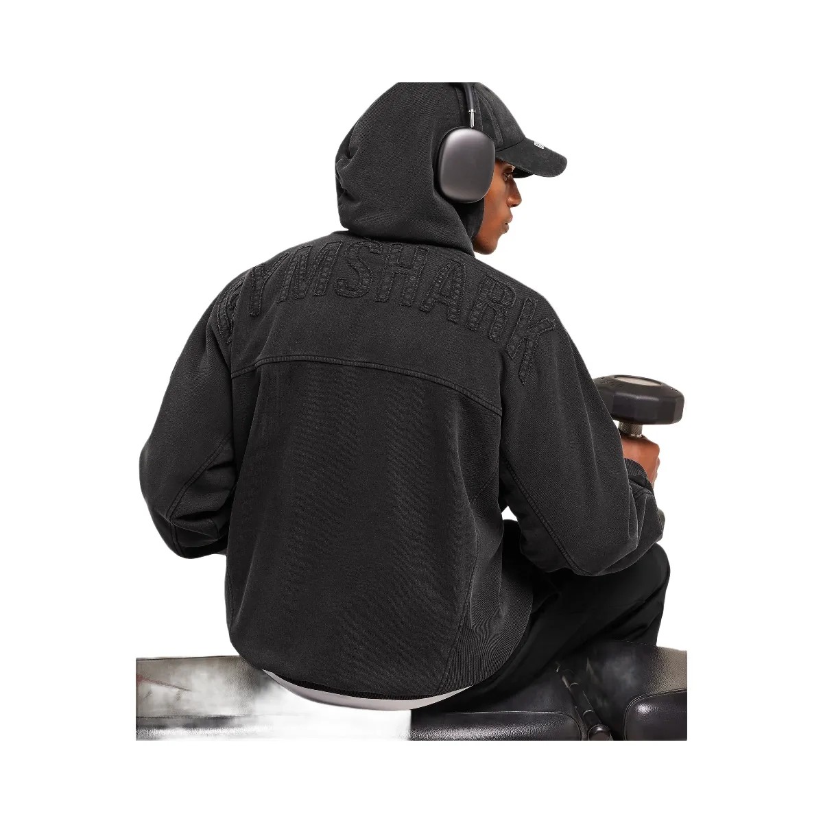 Gymshark Power Washed Hoodie - GS Black - HypeFly India View 4