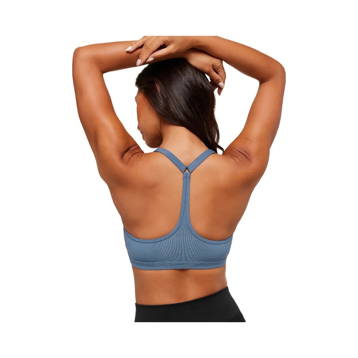 Gymshark Cotton Racerback Sports Bra - Worn Blue - HypeFly India View 5