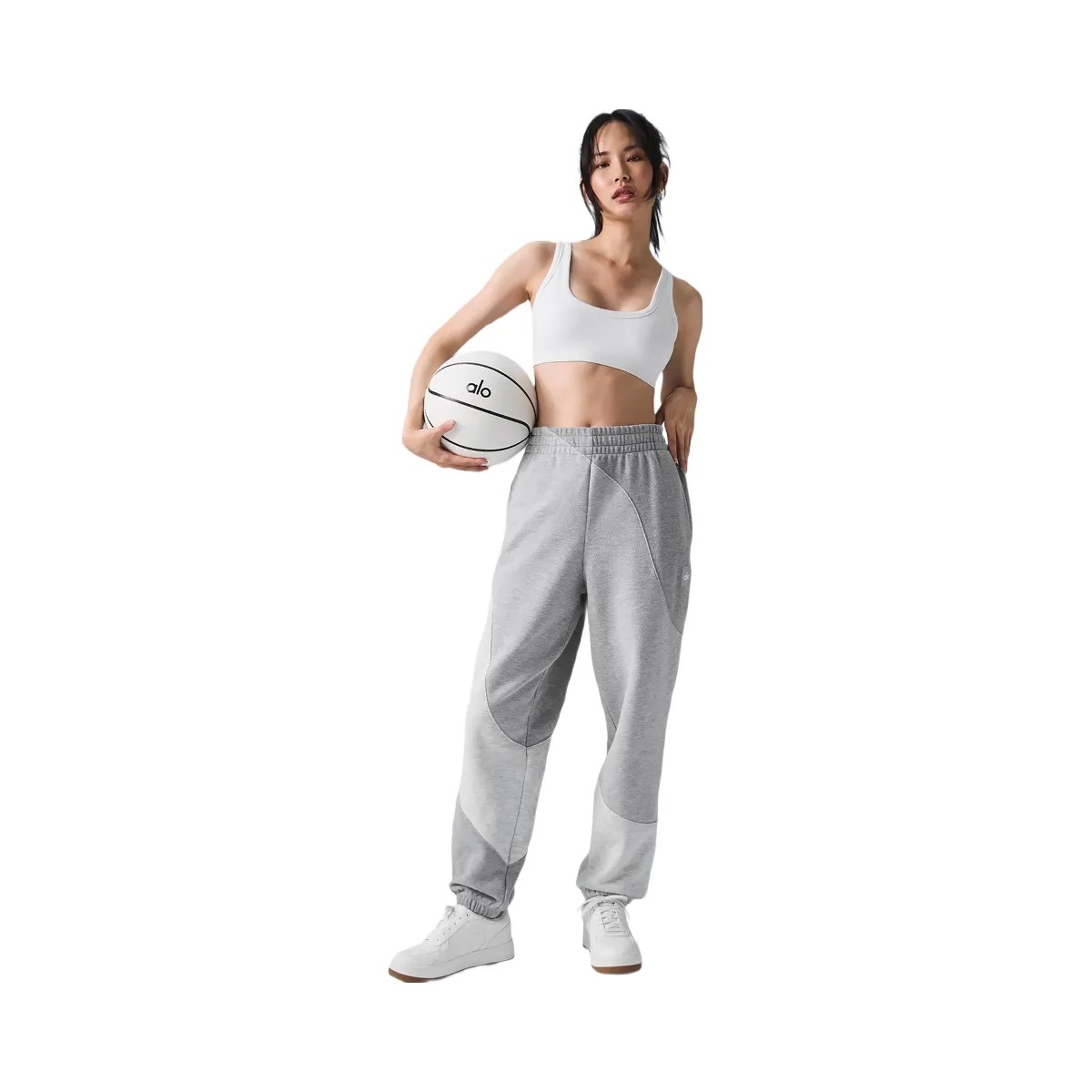 Alo Make Waves Sweatpant - Athletic Heather Grey Tonal - HypeFly India View 3