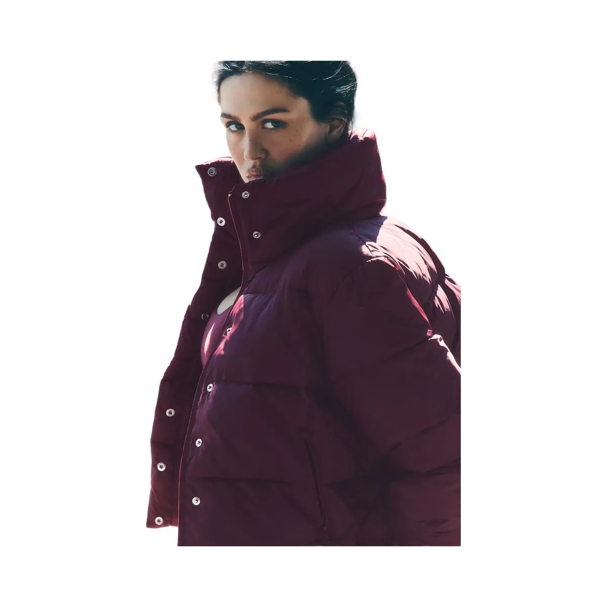 Alo Women's Gold Rush Puffer - Burgundy - HypeFly India View 6
