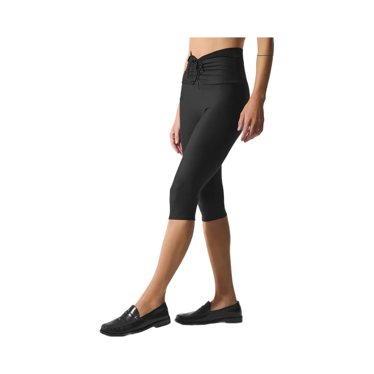 Alo Women's Airlift Mesh High-Waist Divine Capri - Black - HypeFly India View 1