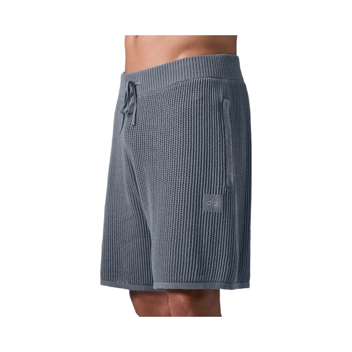Alo Men's Open-Knit Short - Steel Grey - HypeFly India View 1