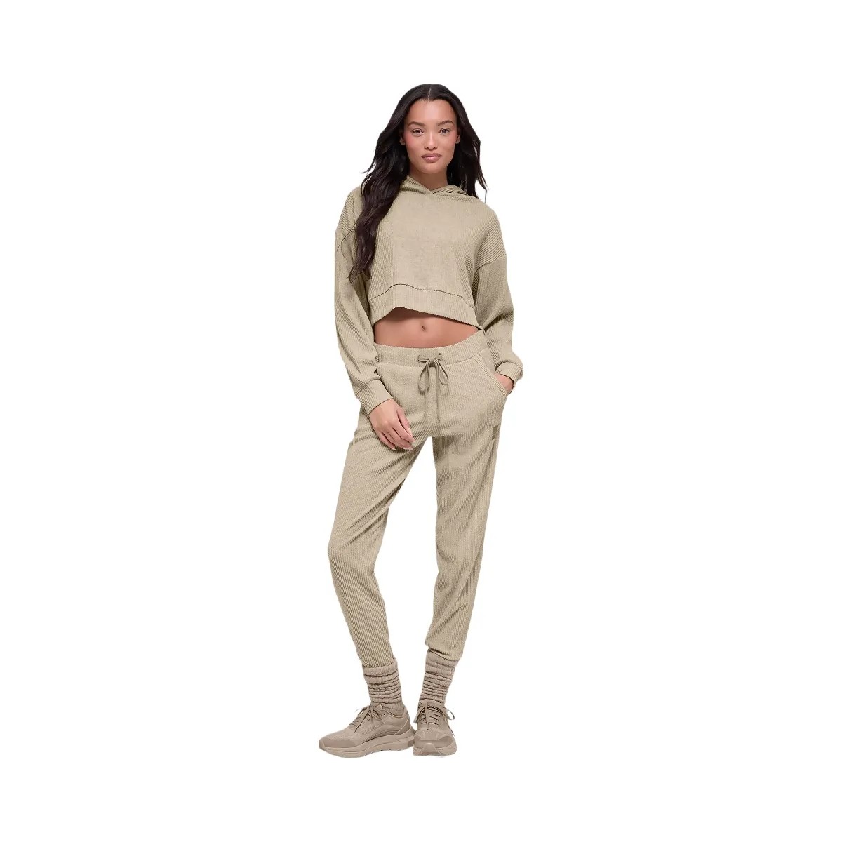 Alo Women's Muse Hoodie - Gravel Heather - HypeFly India View 4