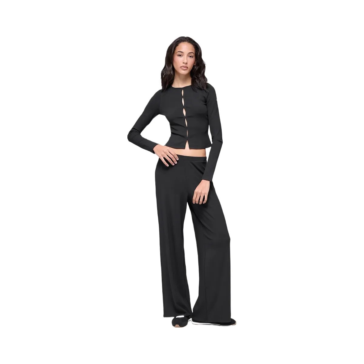 Alo Women's Dreamlight Long Sleeve Top - Black - HypeFly India View 1