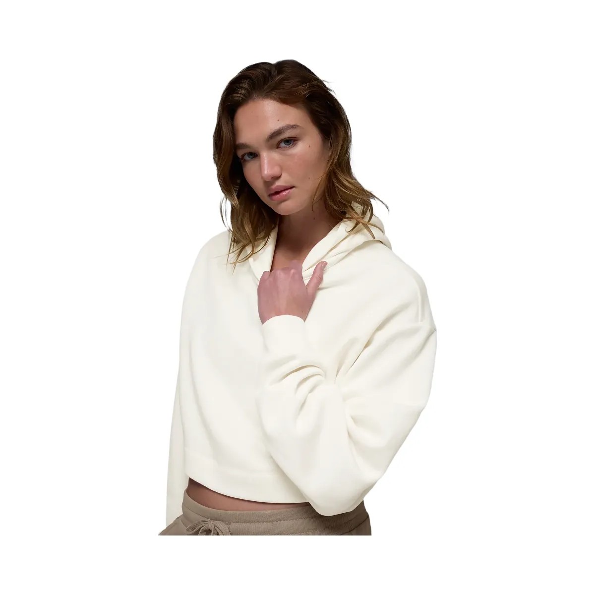 Alo Women's Bae Hoodie - Ivory - HypeFly India View 1