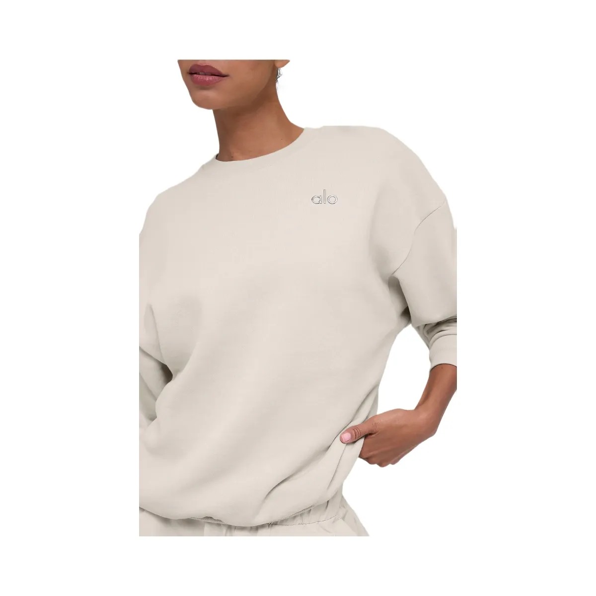 Alo Women's Accolade Crew Neck Pullover - Bone - HypeFly India View 2