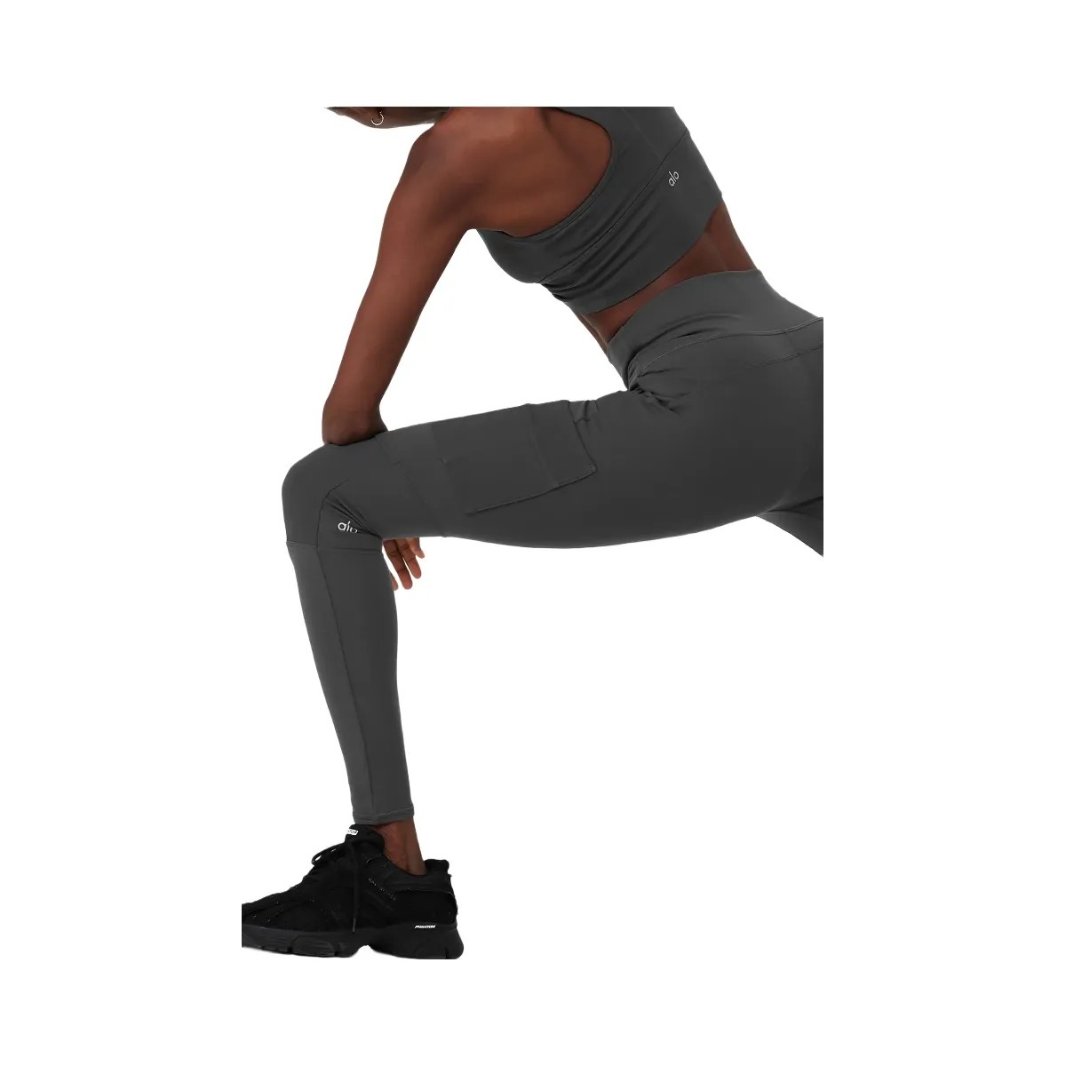 Alo Women's High-Waist Cargo Legging - Anthracite - HypeFly India View 3