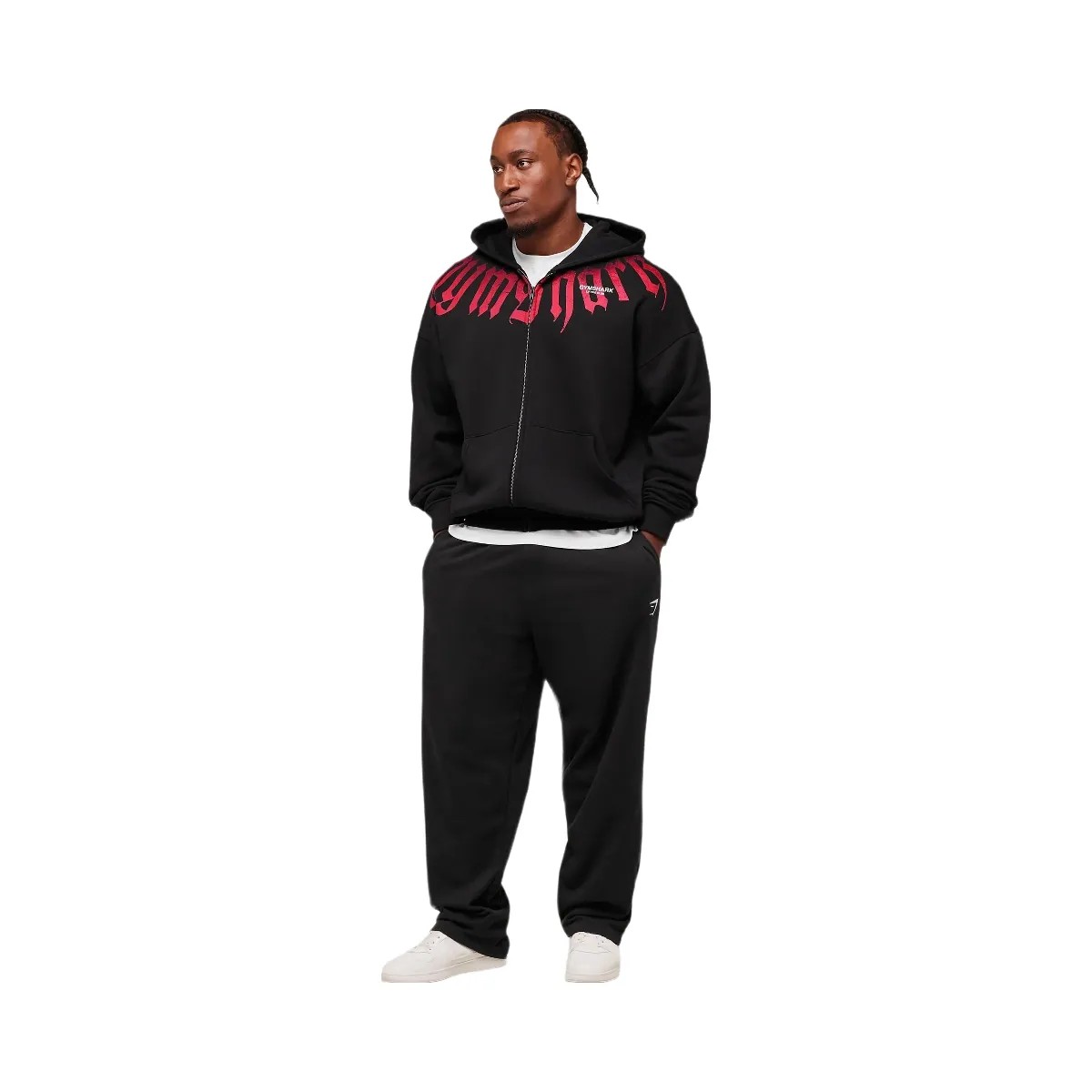 Gymshark Fade Graphic Zip Up Hoodie - Black - HypeFly India View 5