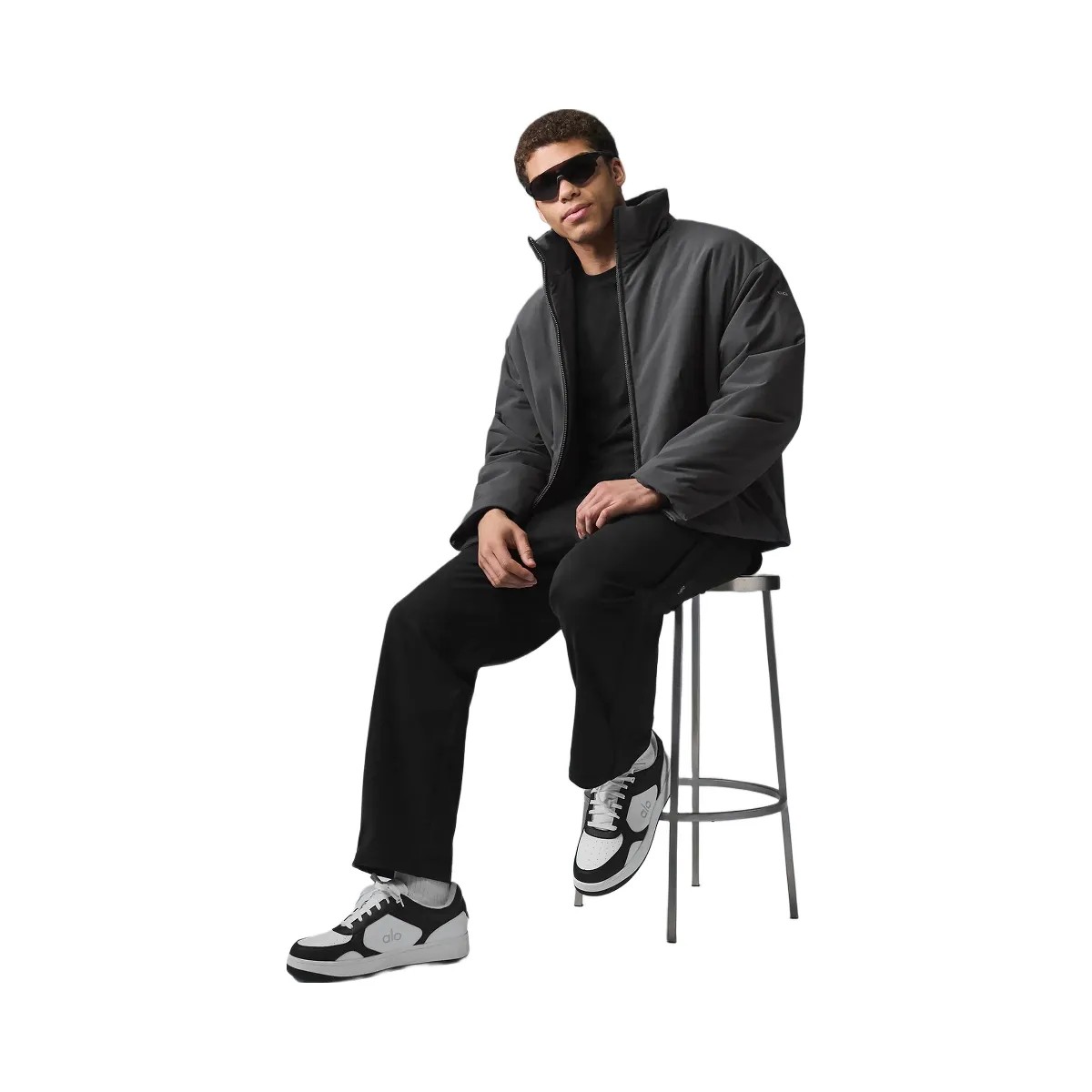 Alo Men's Stretch Woven Notable Jacket - Anthracite - HypeFly India View 5