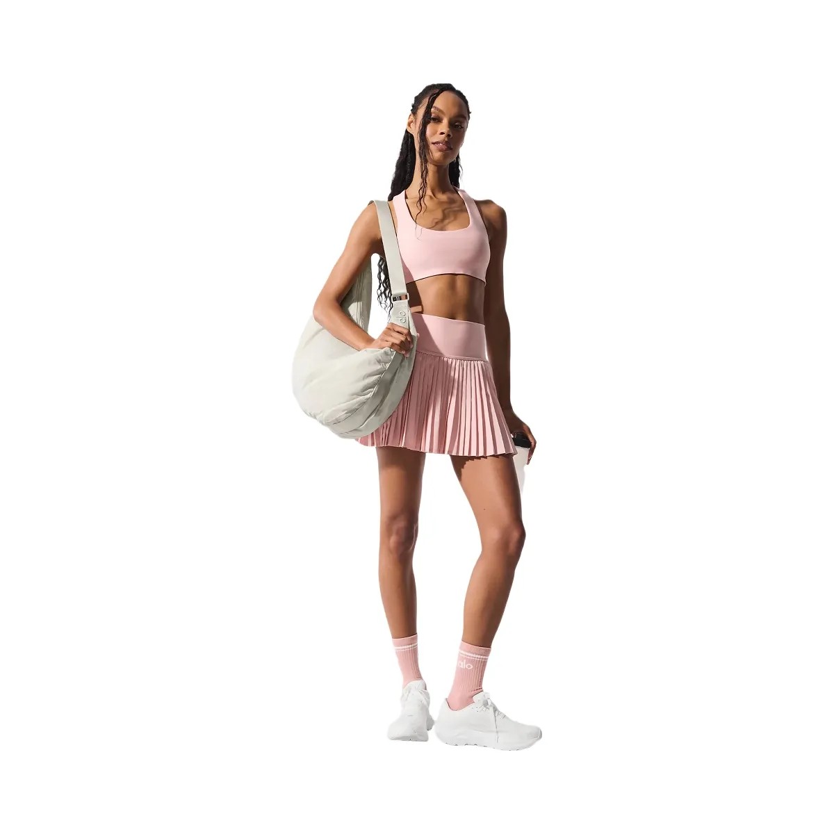 Alo Women's Grand Slam Tennis Skirt - Pink Quartz - HypeFly India View 3