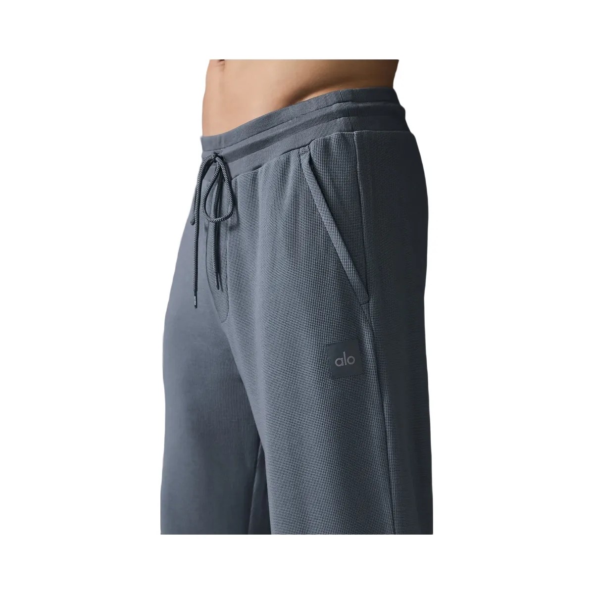 Alo Men's Micro Waffle Fast Break Jogger - Steel Grey - HypeFly India View 2