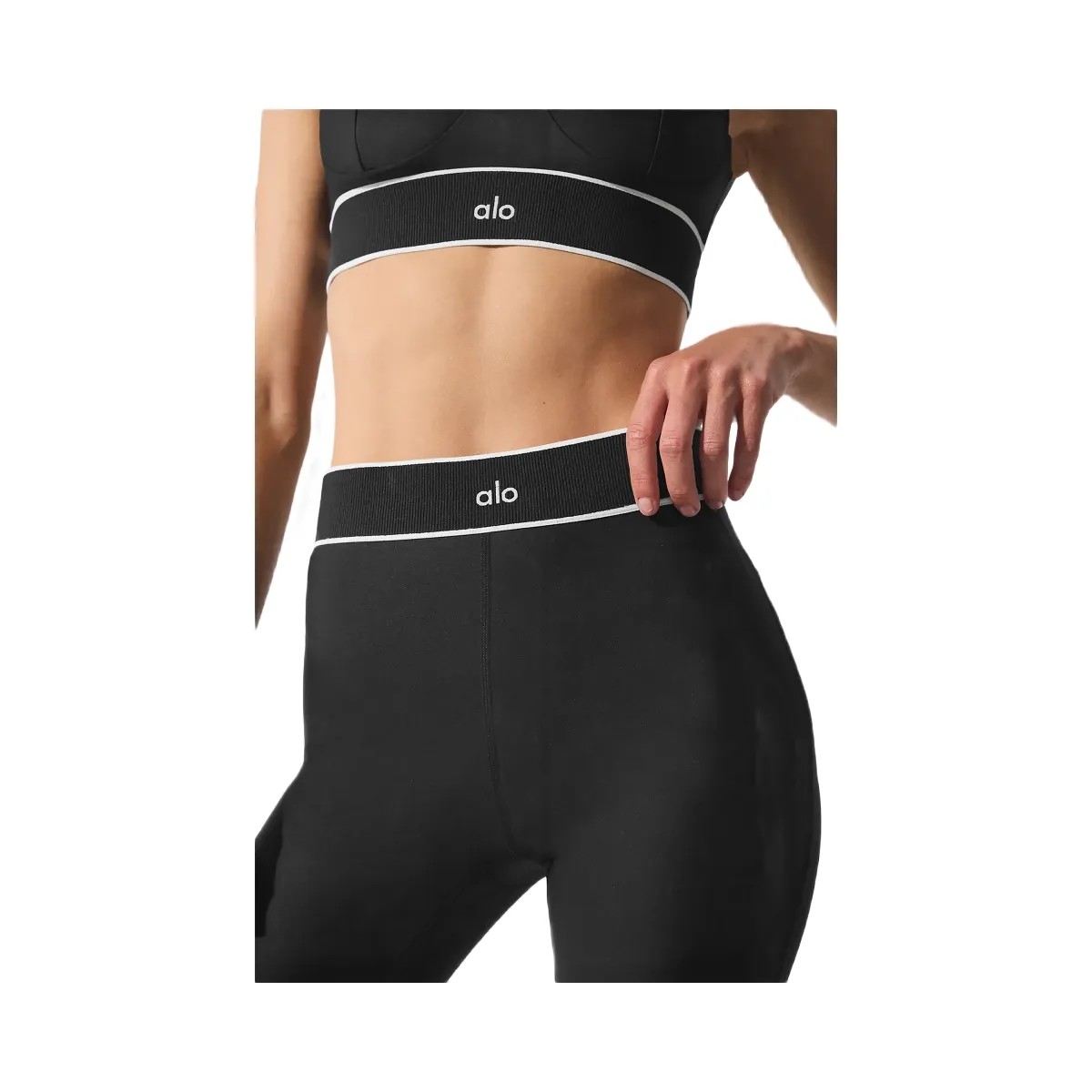 Alo Women's Airlift High-Waist Alignment Legging - Black/White - HypeFly India View 4
