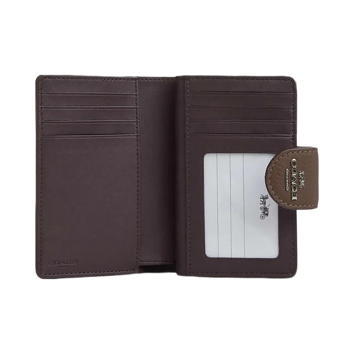 Coach Medium Corner Zip Wallet Pebbled Leather-Qb-Dark Stone - HypeFly India View 2