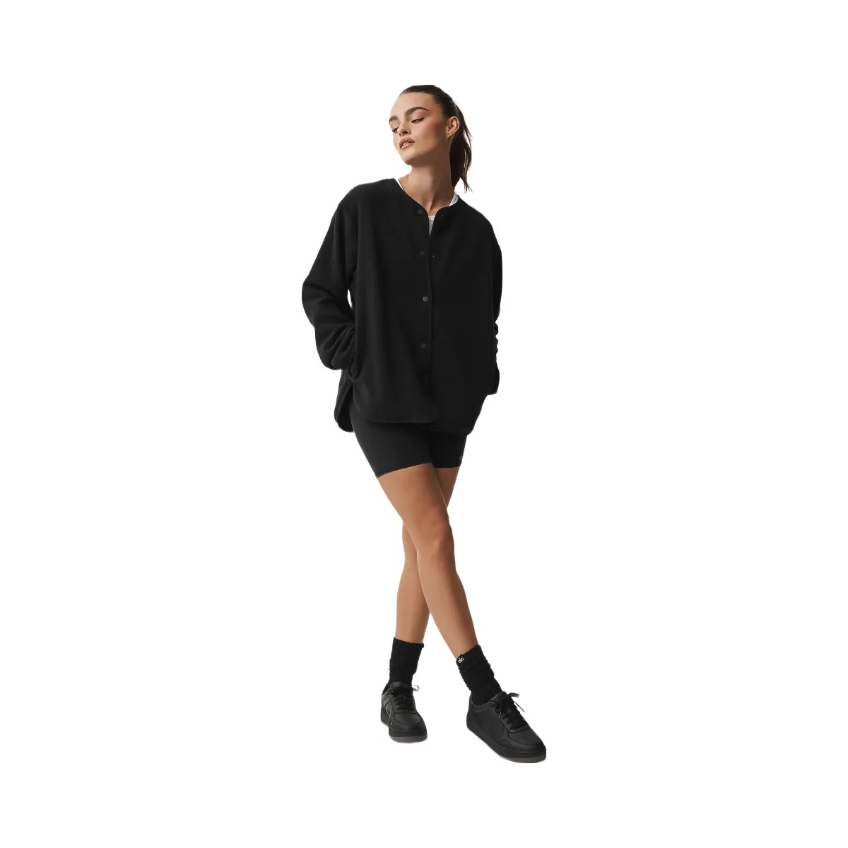Alo Women's Polar Fleece Take Note Jacket - Black - HypeFly India View 5