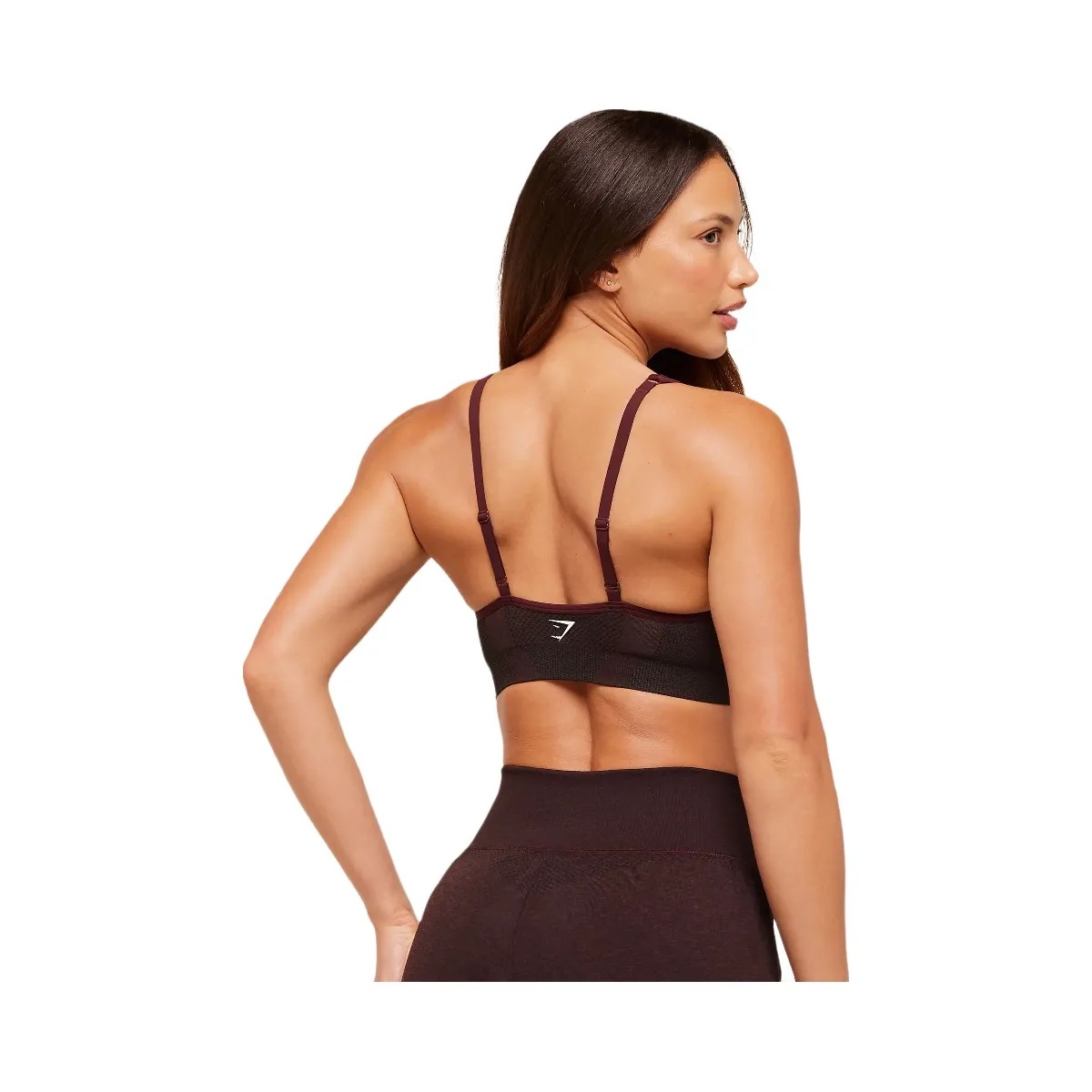 Gymshark Vital V Neck Sports Bra - Rich Maroon/Marl - HypeFly India View 4