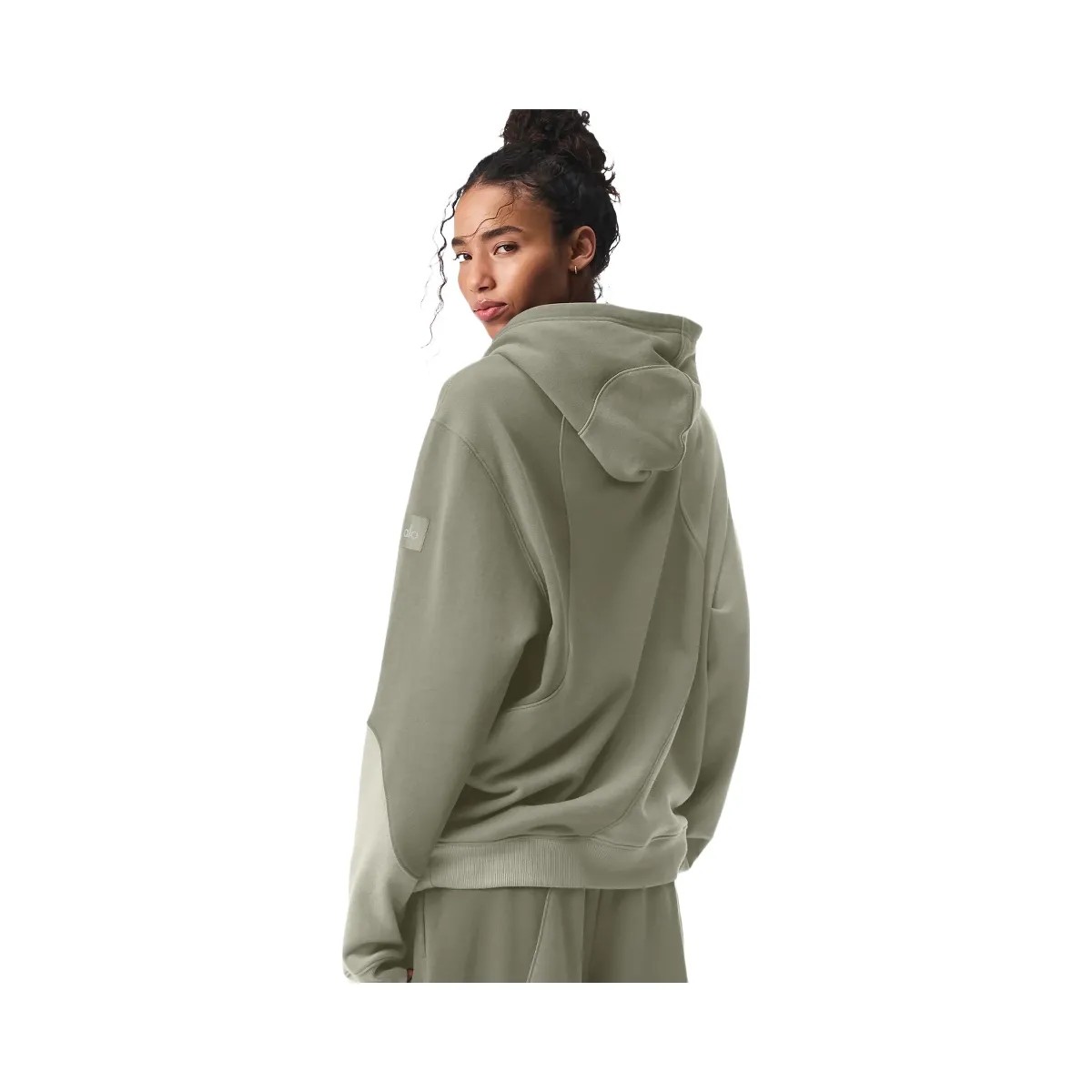 Alo Women's Make Waves Hoodie - Limestone Tonal - HypeFly India View 4