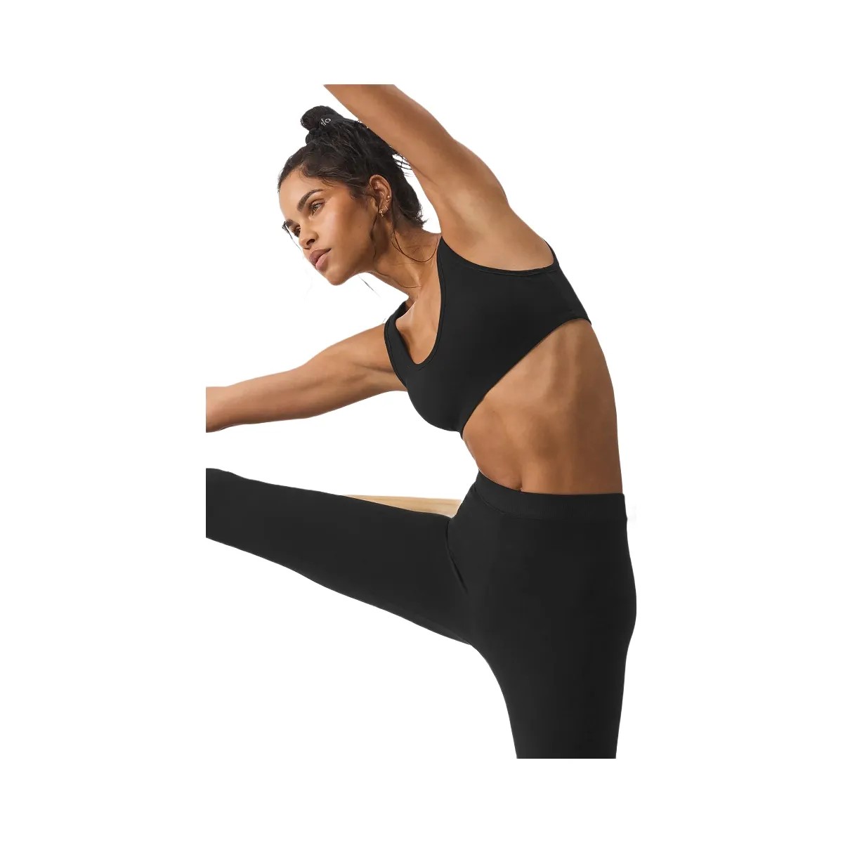 Alo Women's Alosoft Center Stage Bra - Black - HypeFly India View 3