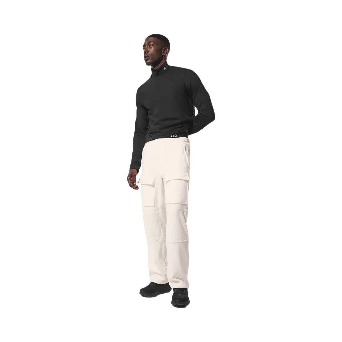 Alo Men's Polar Fleece Ridge Cargo Pants - Ivory - HypeFly India View 1