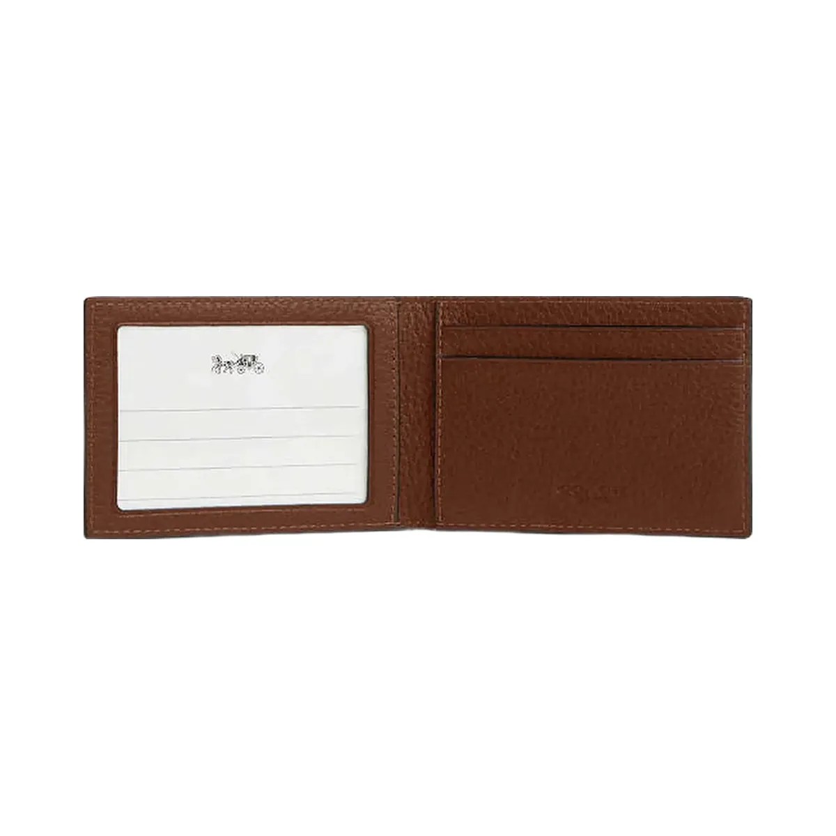 Coach Compact Billfold Wallet Pebbled Leather-Saddle - HypeFly India View 2