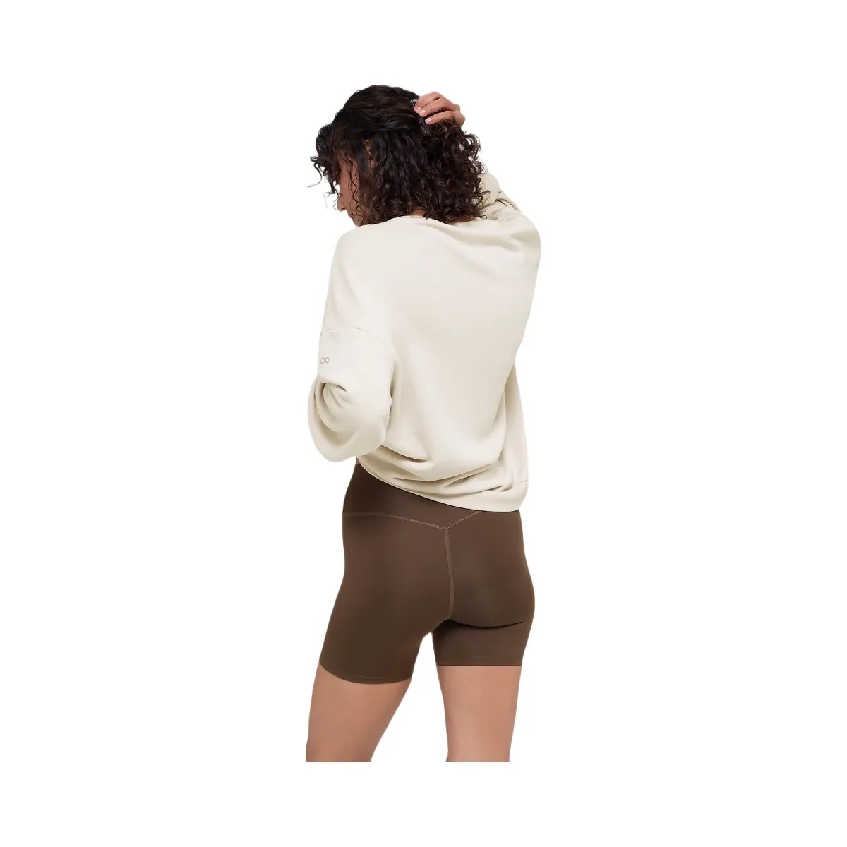 Alo Women's Chill Crew Neck Pullover - Bone - HypeFly India View 3