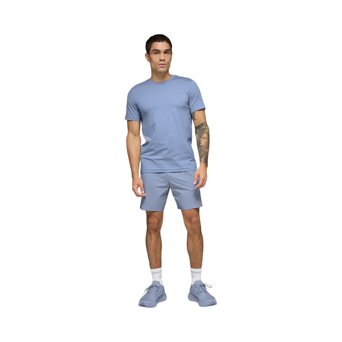 Alo Men's Conquer Reform Crewneck Short Sleeve - Winter Frost - HypeFly India View 4